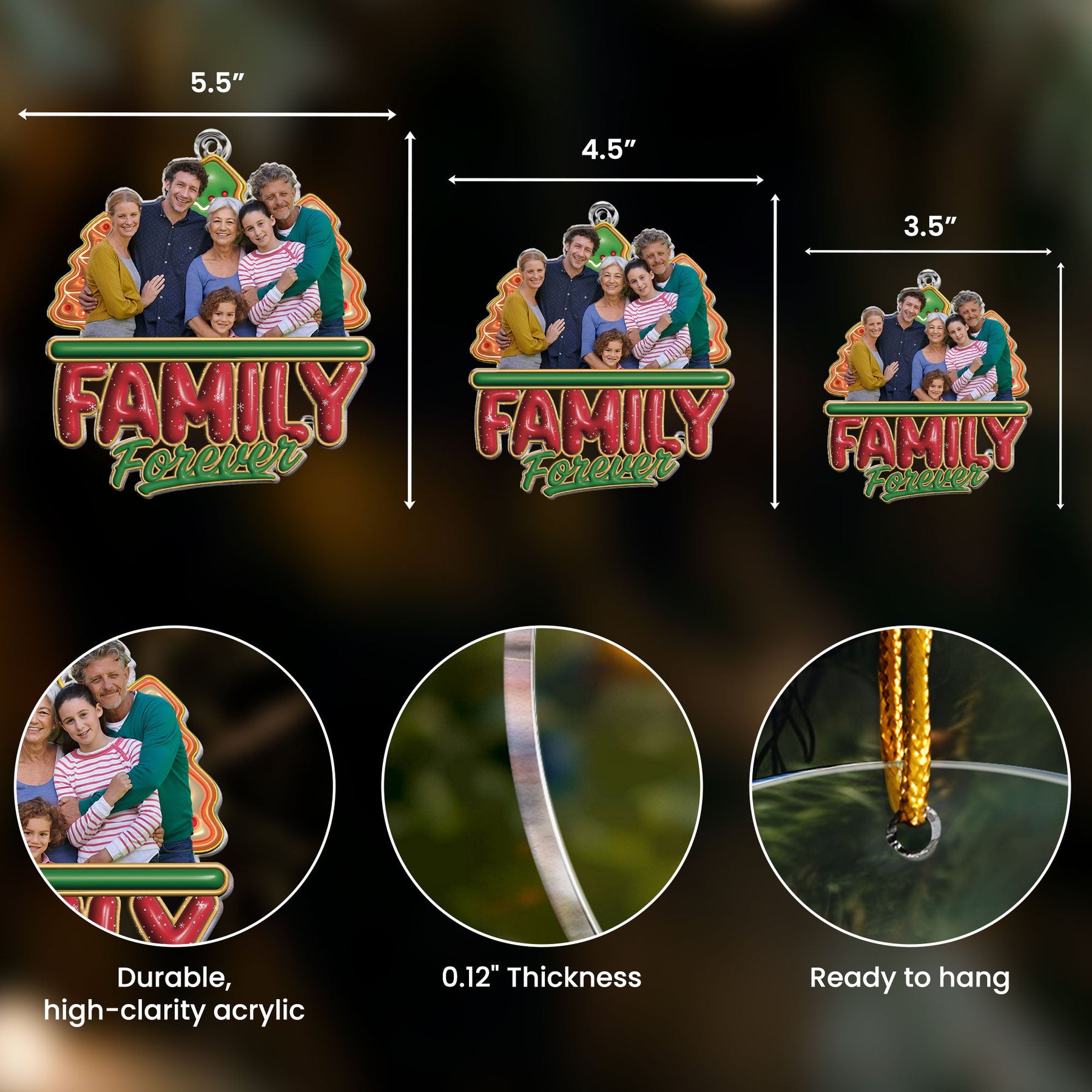 Family Custom Photo 2026 Christmas Time - Personalized Acrylic Photo Ornament