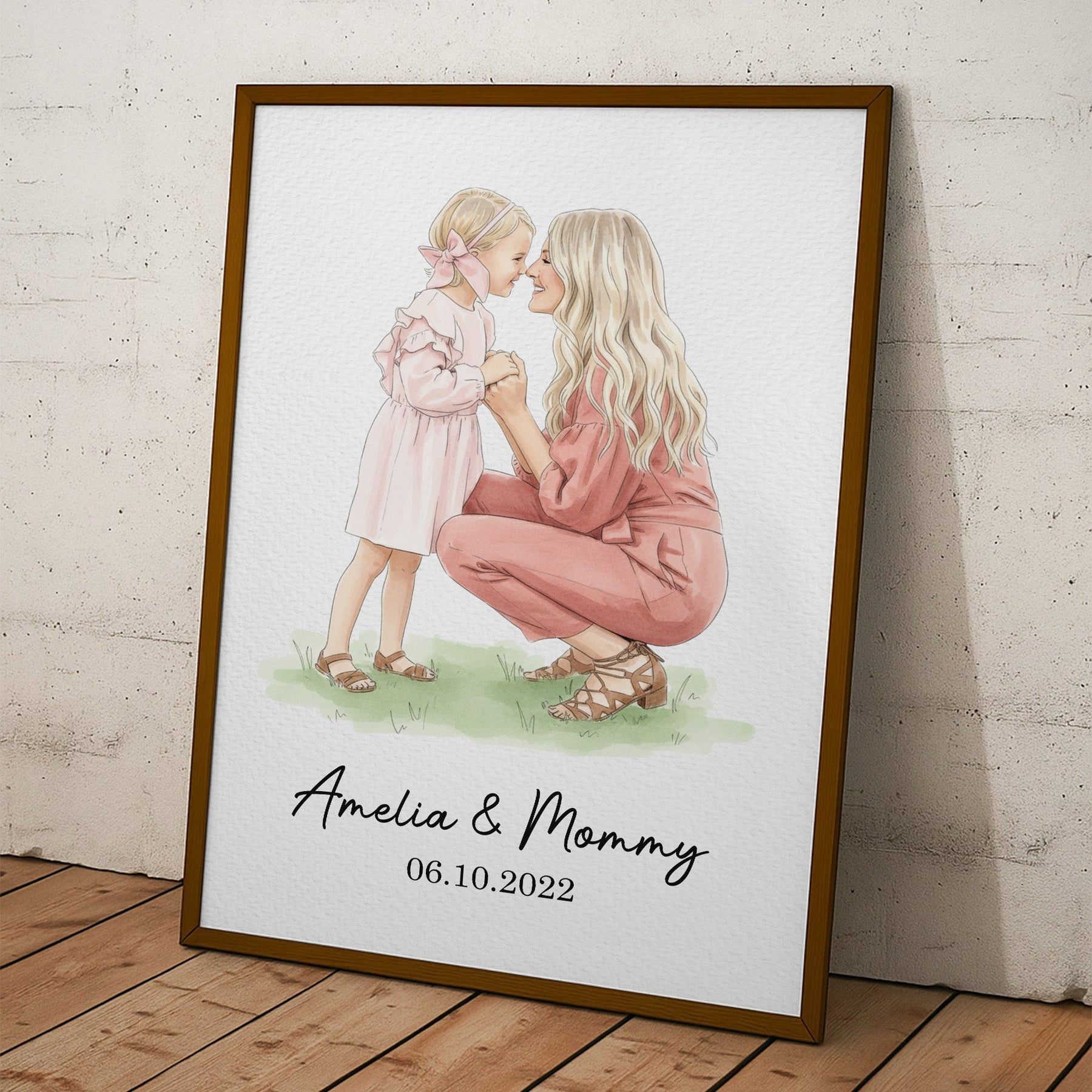 Custom Photo Mommy & Me Mother's Day Gift For Mom, Wife - Personalized Poster