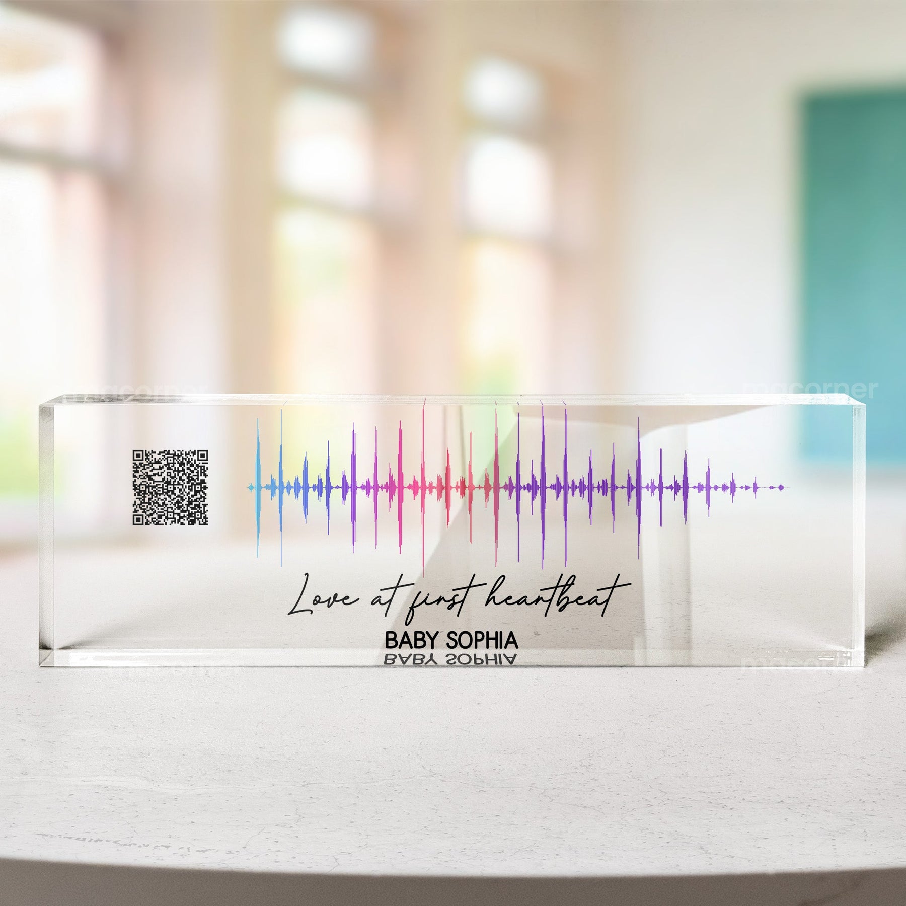 Custom Soundwave Art Pregnancy Mommy To Be - Personalized Name Plate