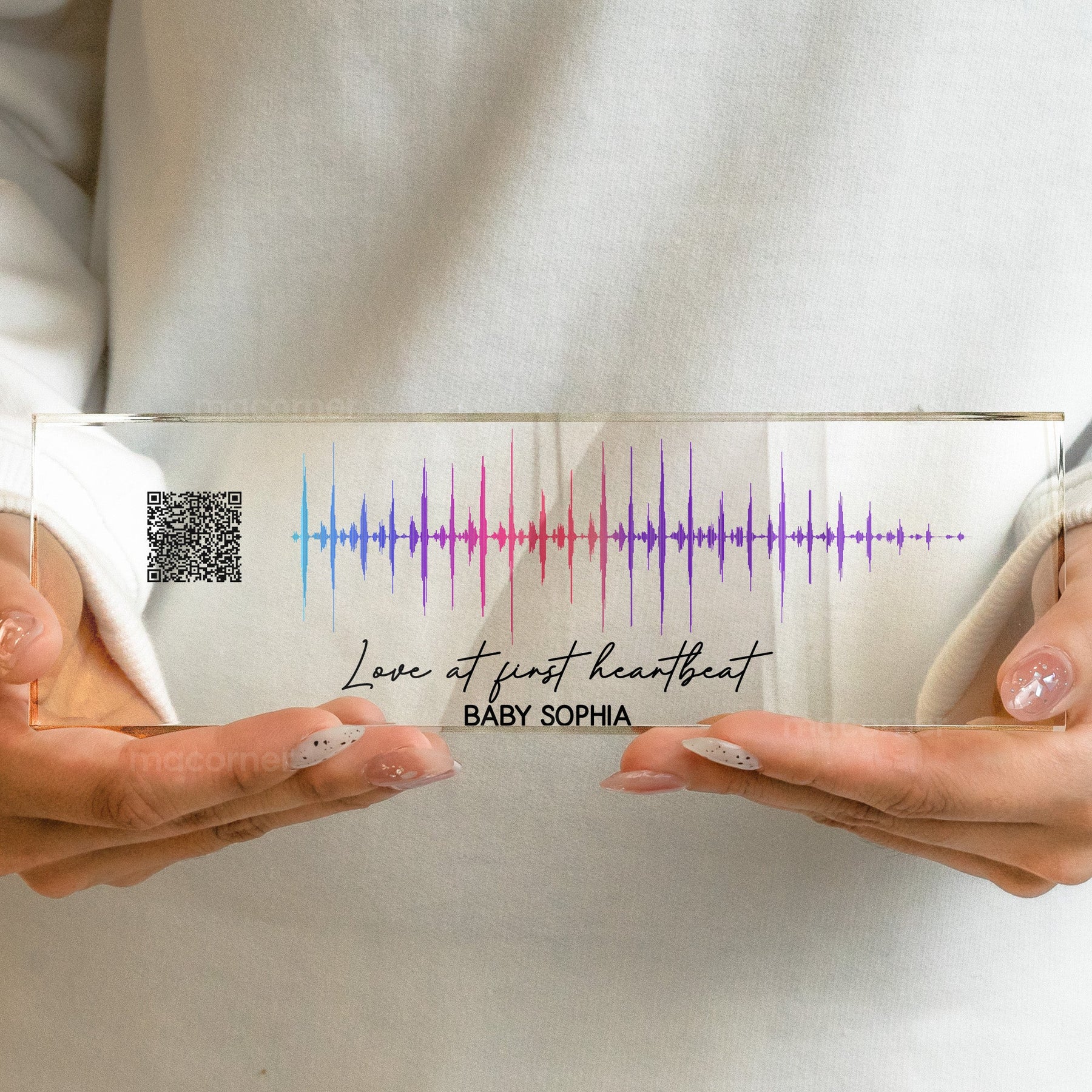 Custom Soundwave Art Pregnancy Mommy To Be - Personalized Name Plate