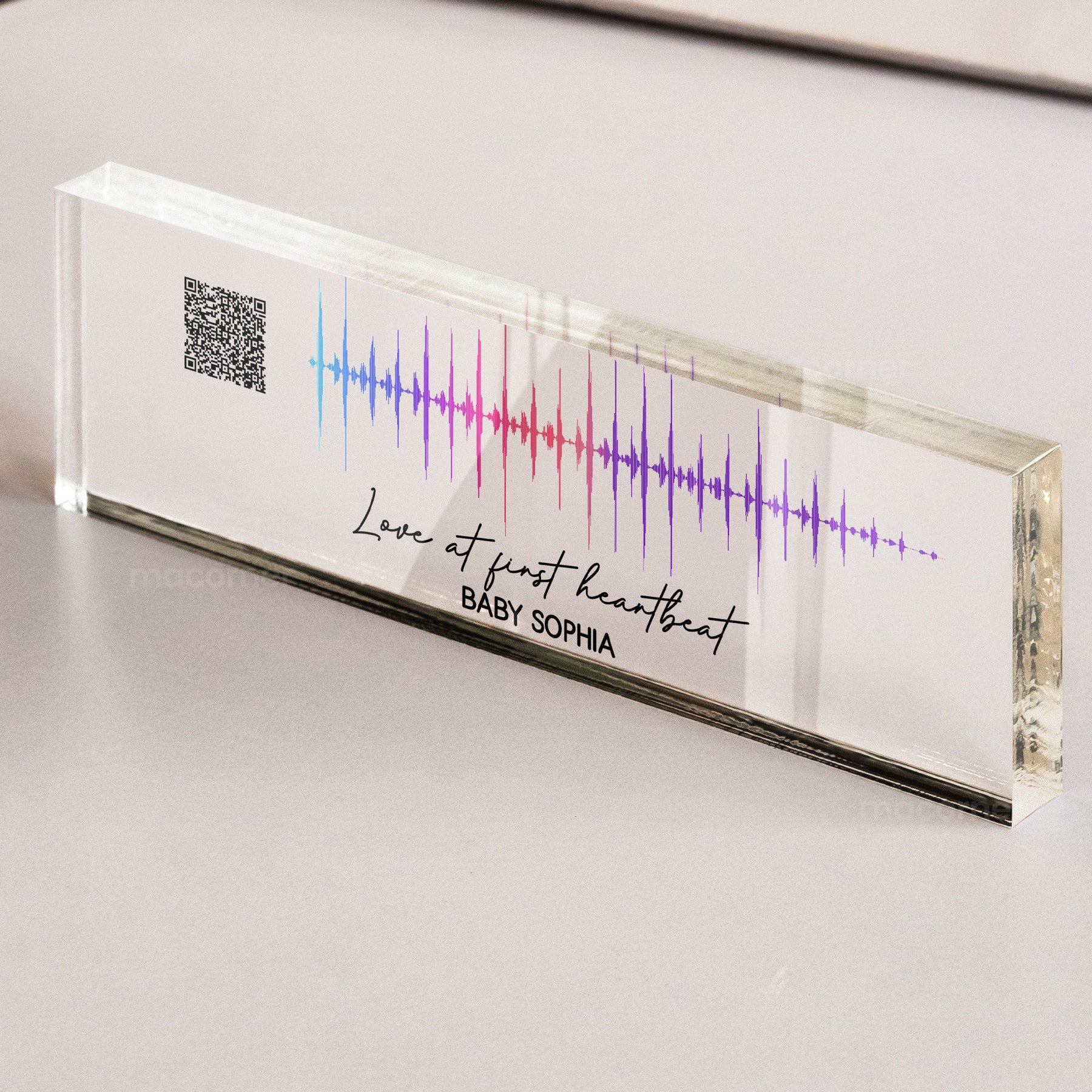Custom Soundwave Art Pregnancy Mommy To Be - Personalized Name Plate