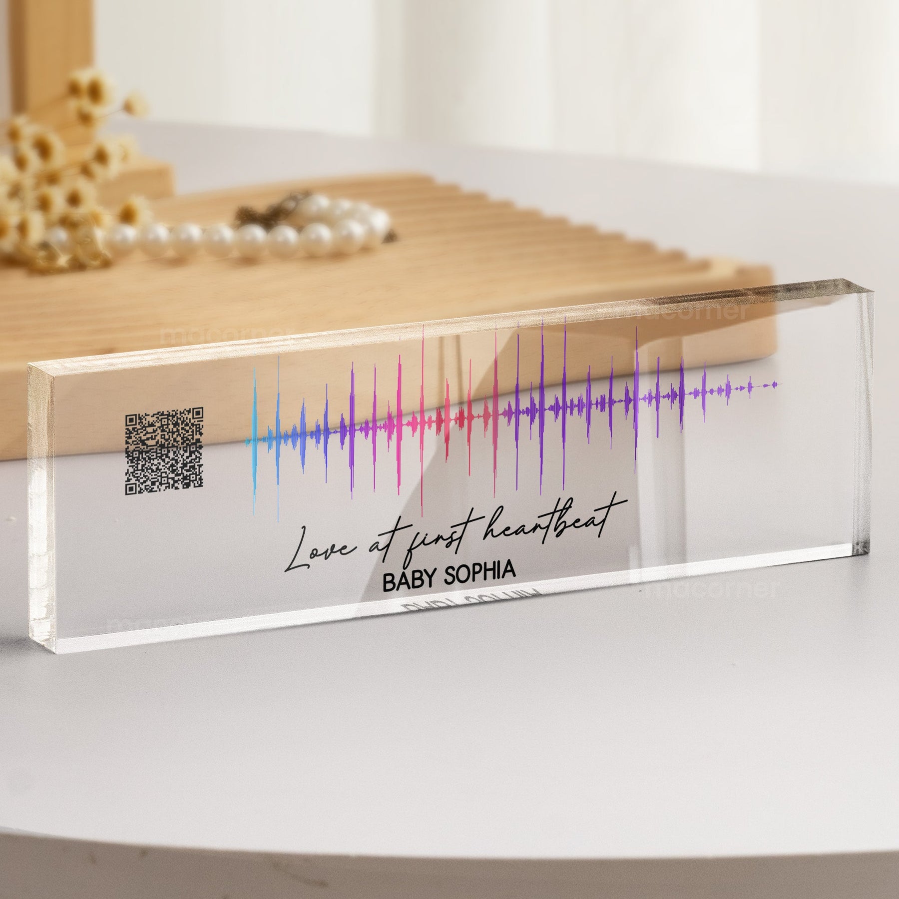 Custom Soundwave Art Pregnancy Mommy To Be - Personalized Name Plate