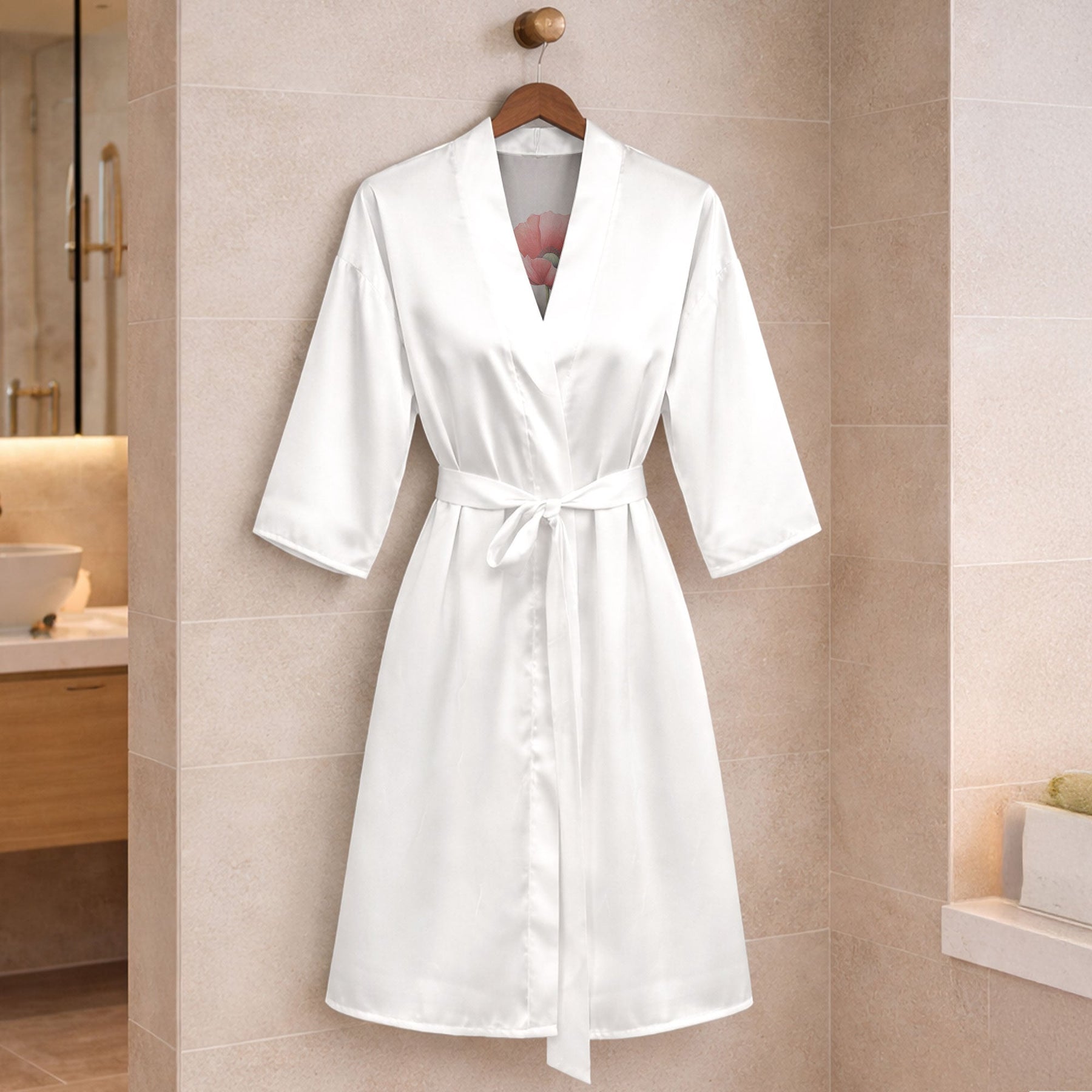 Custom Birth Flower & Name For Her, Bridesmaids, Friends, Wife, Mom, Daughter - Personalized Robe