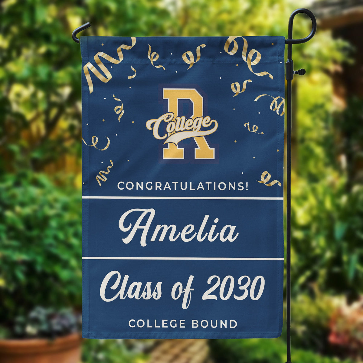 Custom College Bound School Logo - Personalized Flag