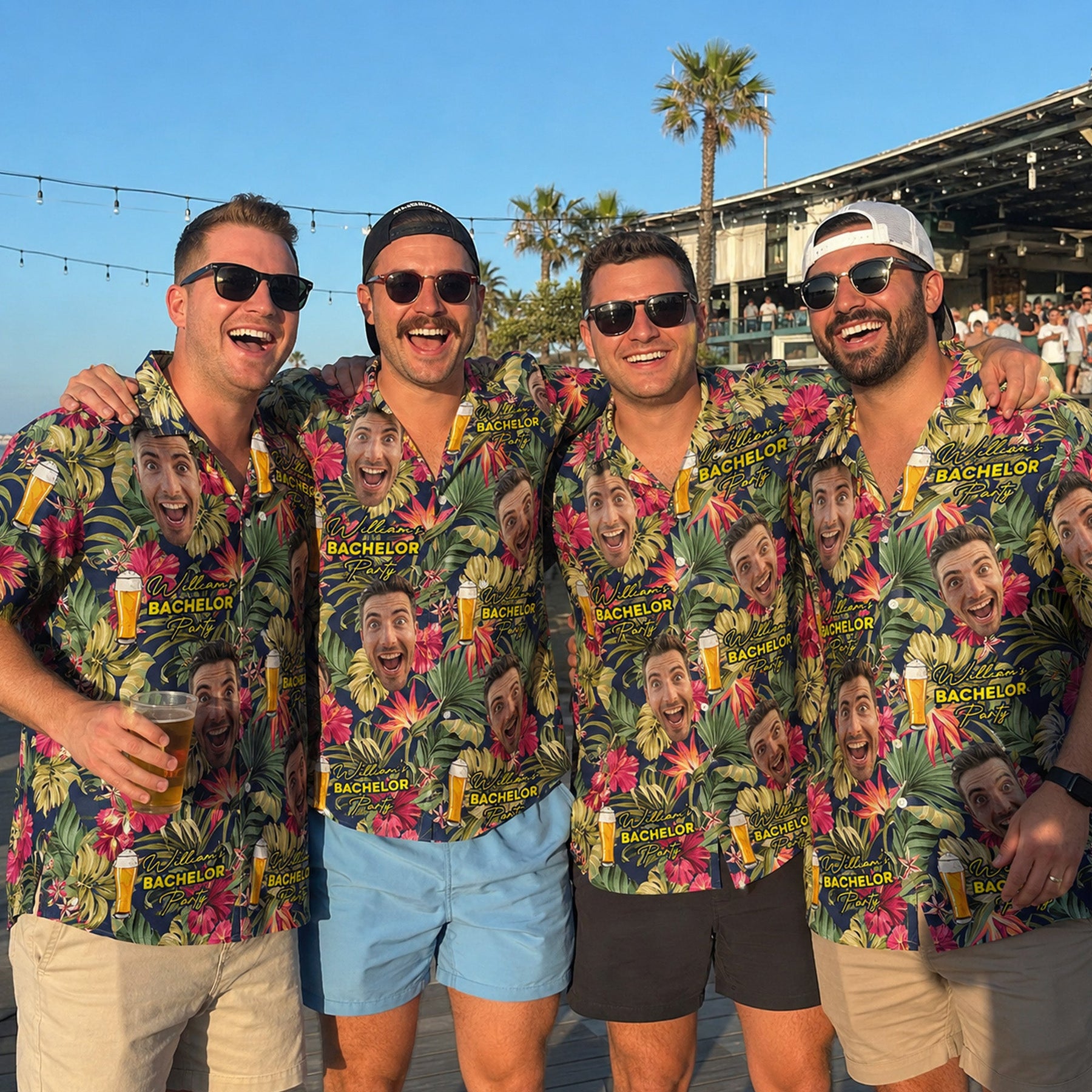 Custom Face Bachelor Party Photo Shirt Wedding Gift Party Gift - Personalized Hawaiian Shirt