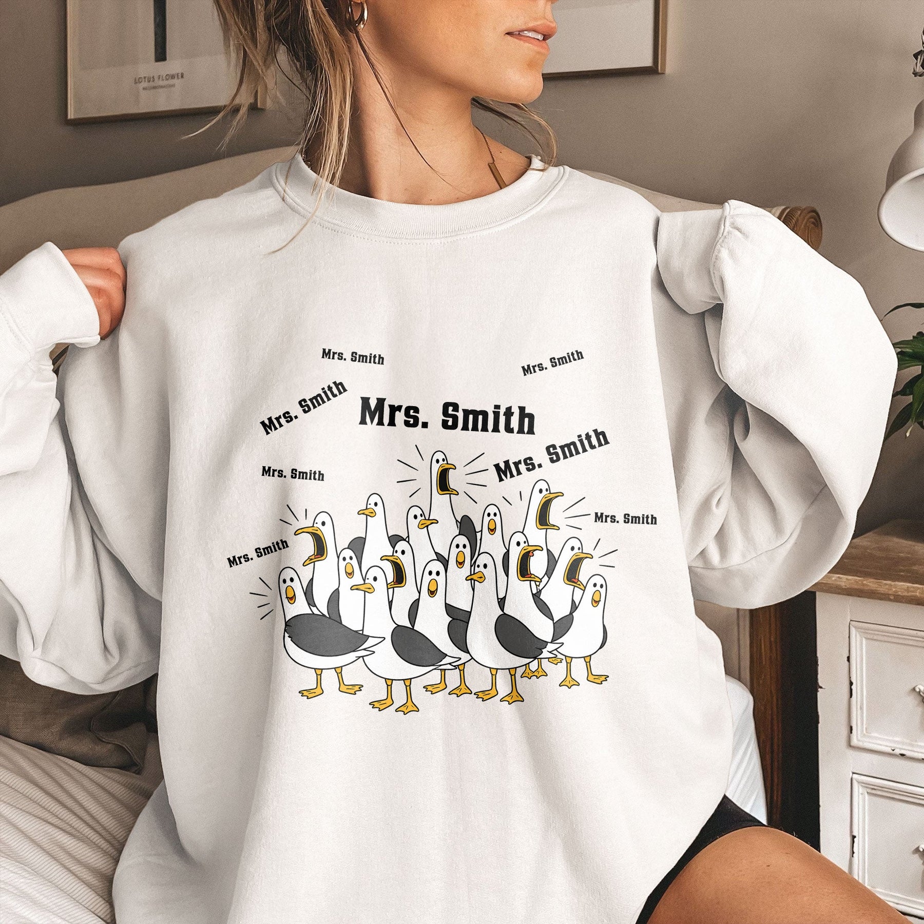 Custom Funny Seagulls Teacher - Personalized Shirt