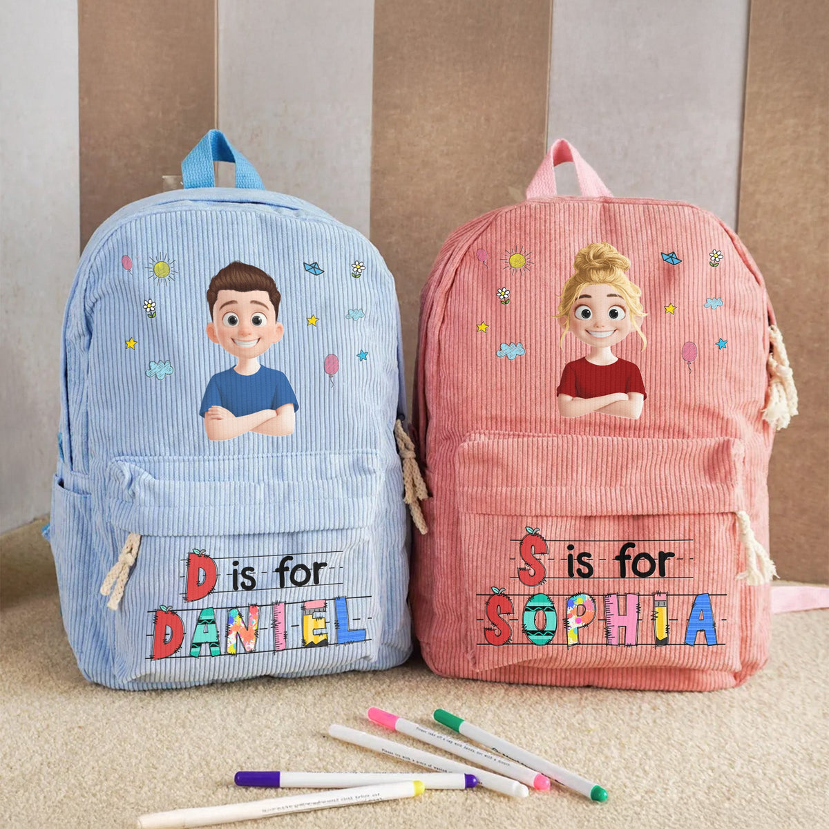 Custom Kids Name Back To School - Personalized Backpack