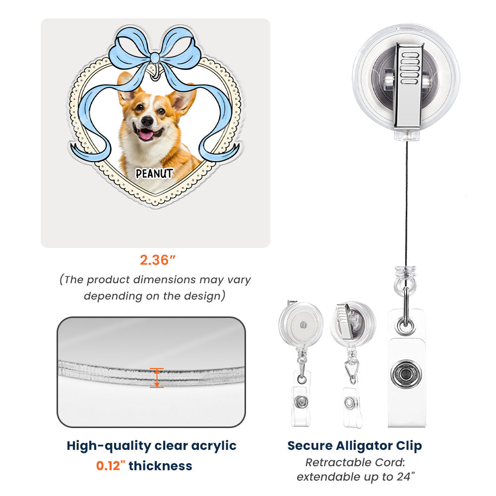 Custom Pet, Dog, Cat - Personalized Acrylic Badge Reel
