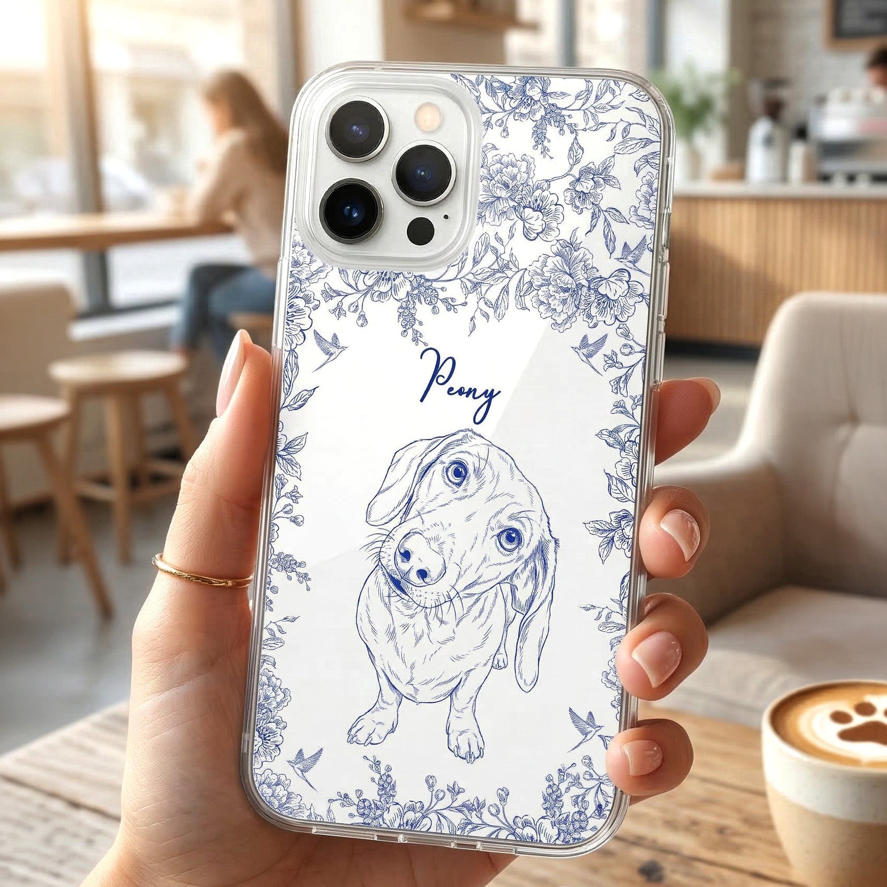 Custom Pet Portrait Phone Case For Dog Lover, Cat Lover - Personalized Phone Case