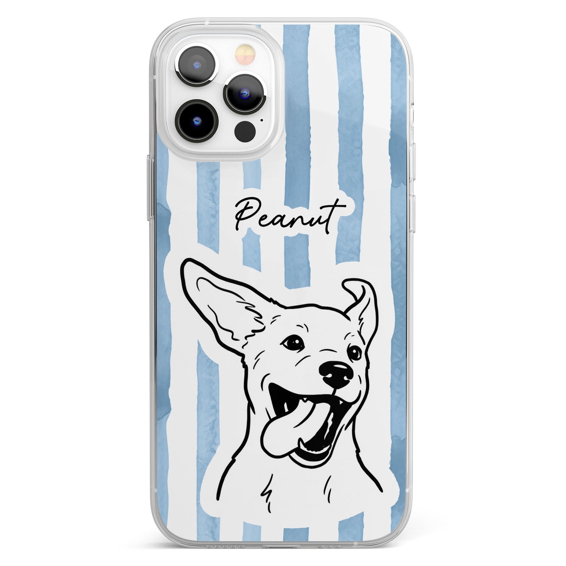 Custom Pet Portrait Stripes Pattern - Personalized Phone Case