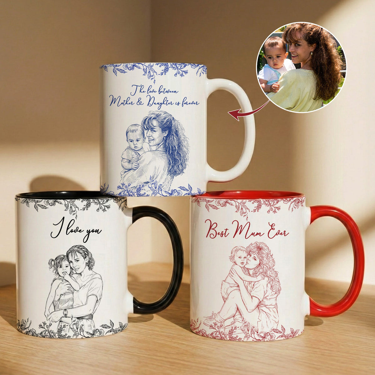 Custom Photo Mug Mother's Day Gift For Mom, Mum - Personalized Mug