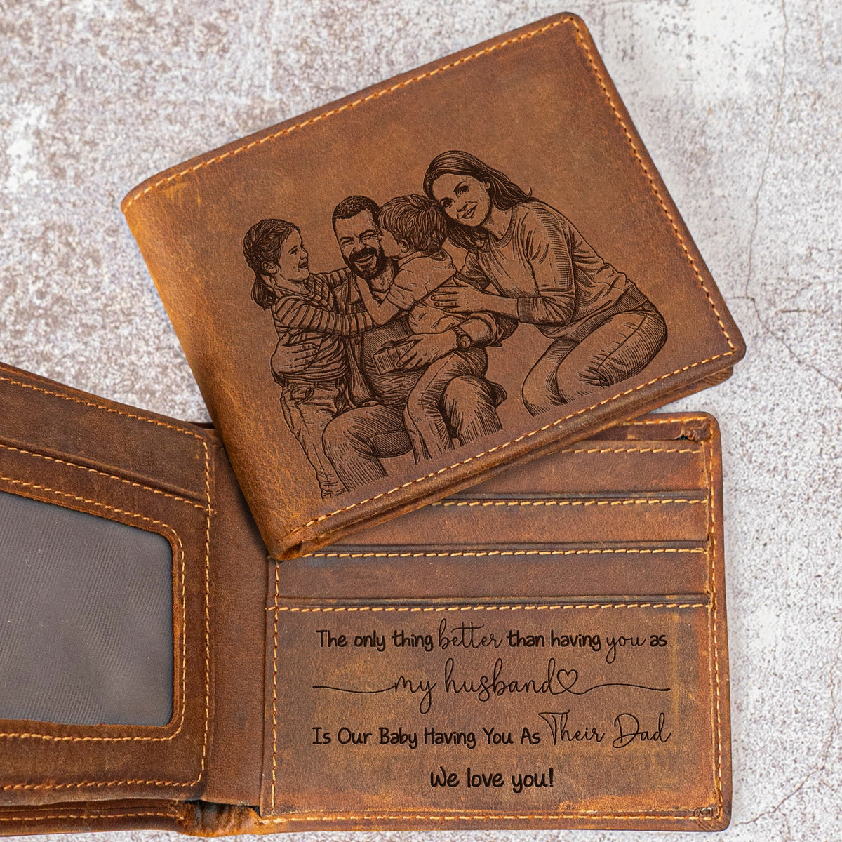 Custom Photo Wallet For Husband, Daddy Father's Day Birthday Gift - Personalized Wallet