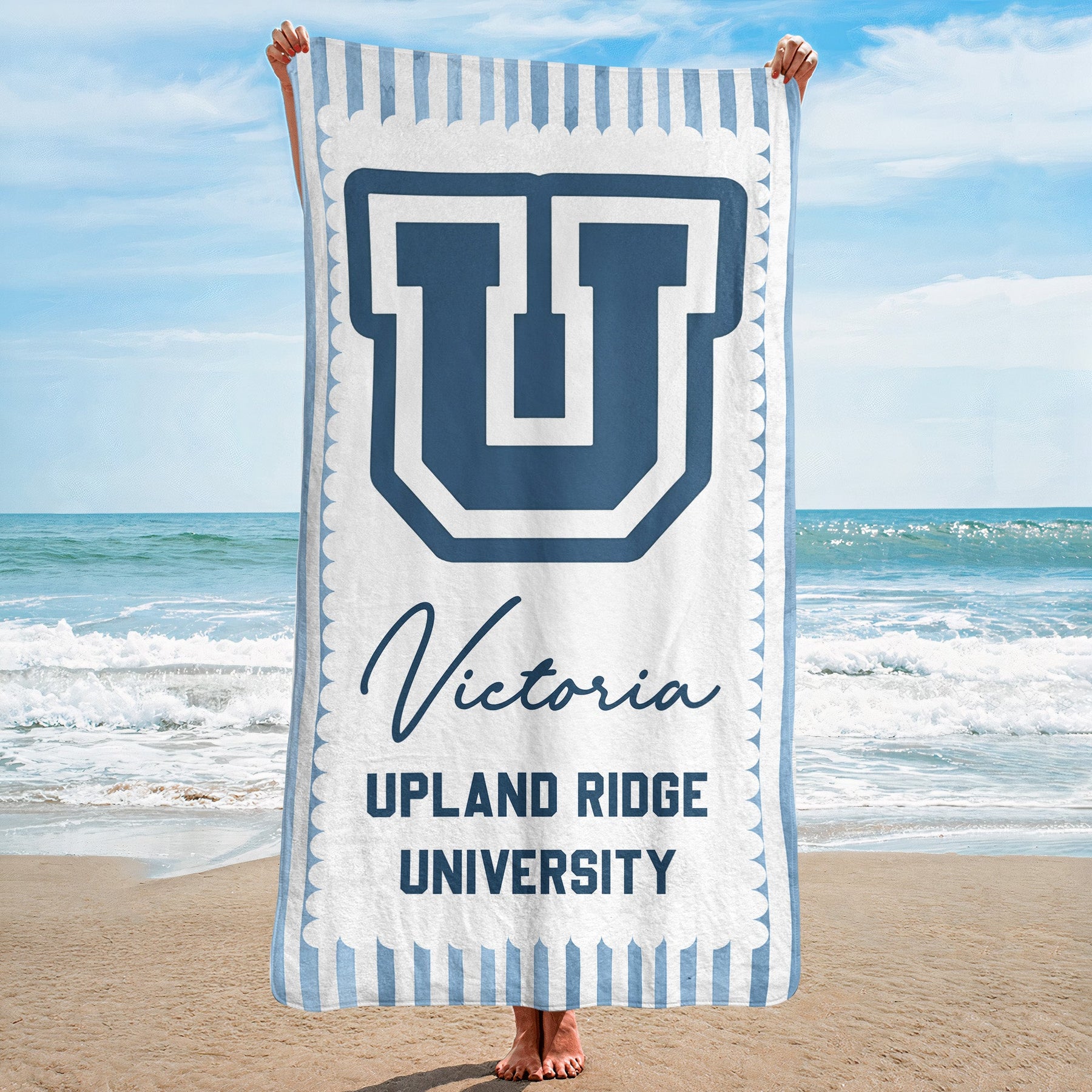 Custom School Logo - Personalized Beach Towel