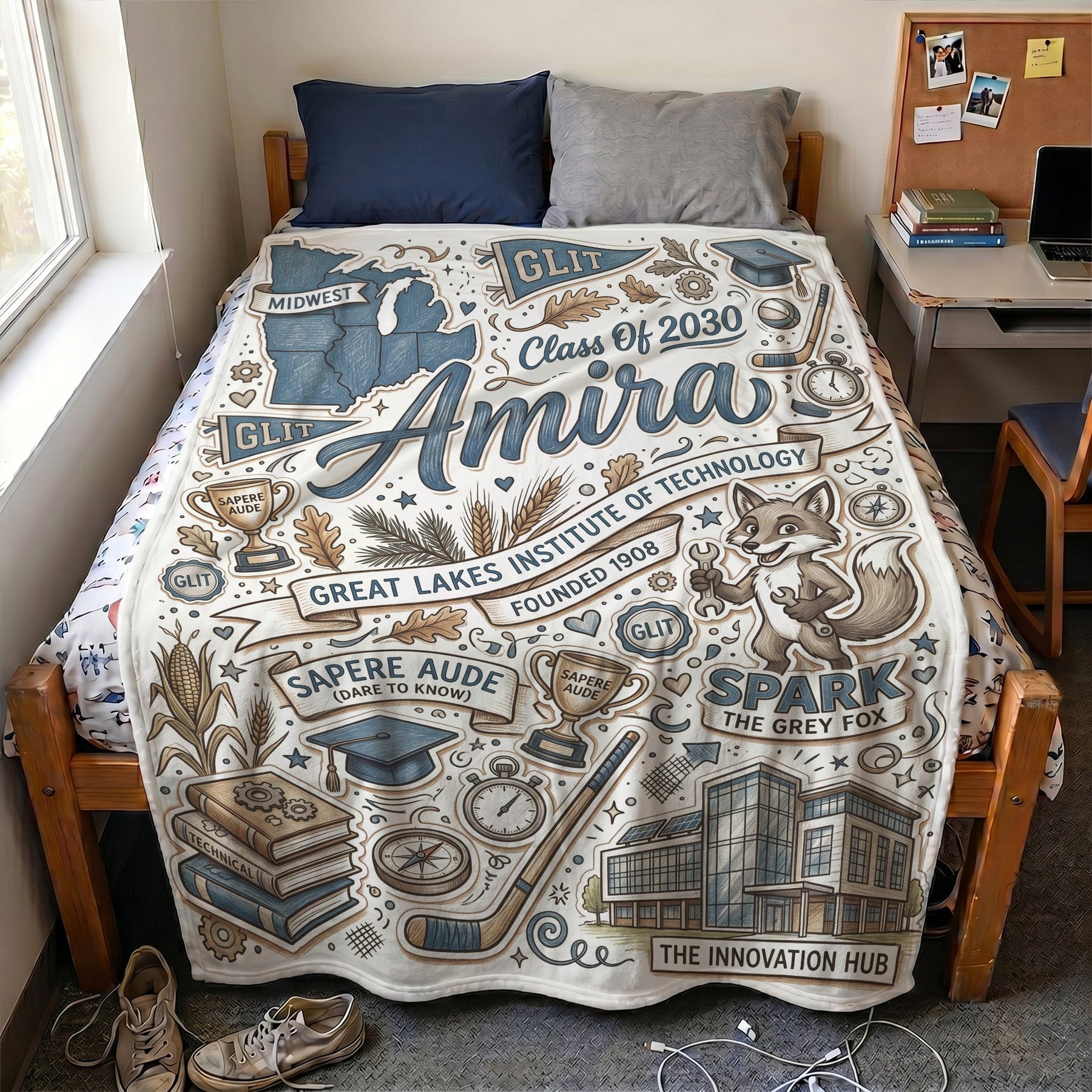 Custom University Spirit - Personalized Blanket