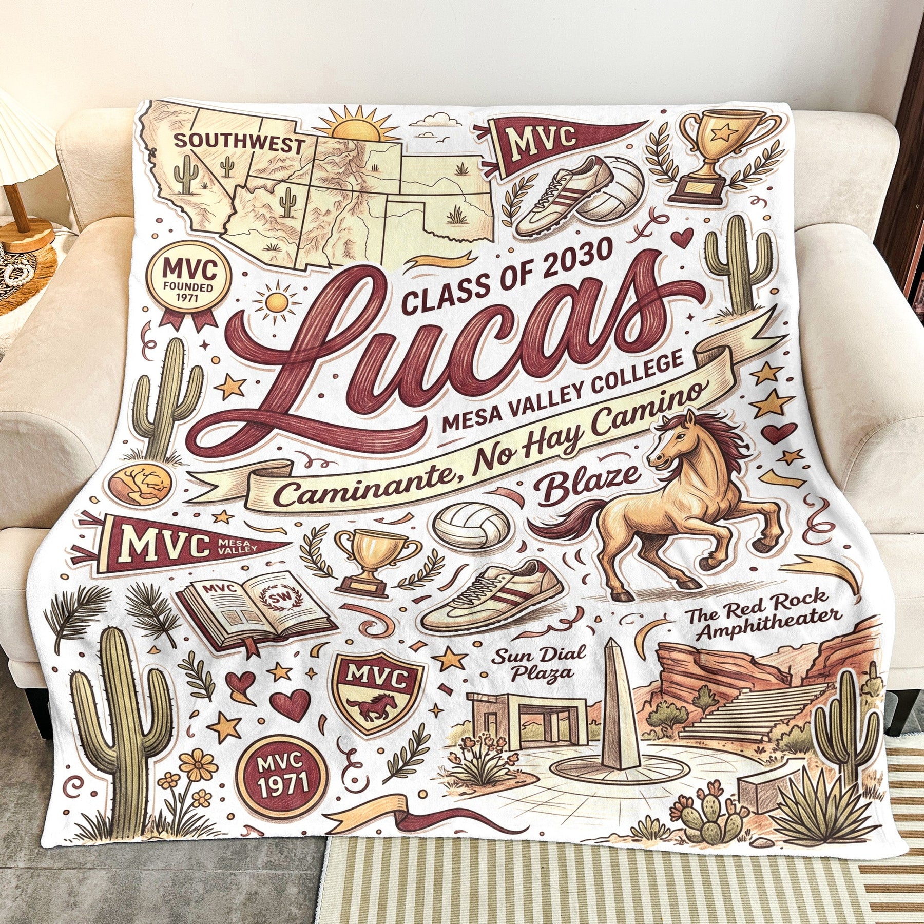Custom University Spirit - Personalized Blanket