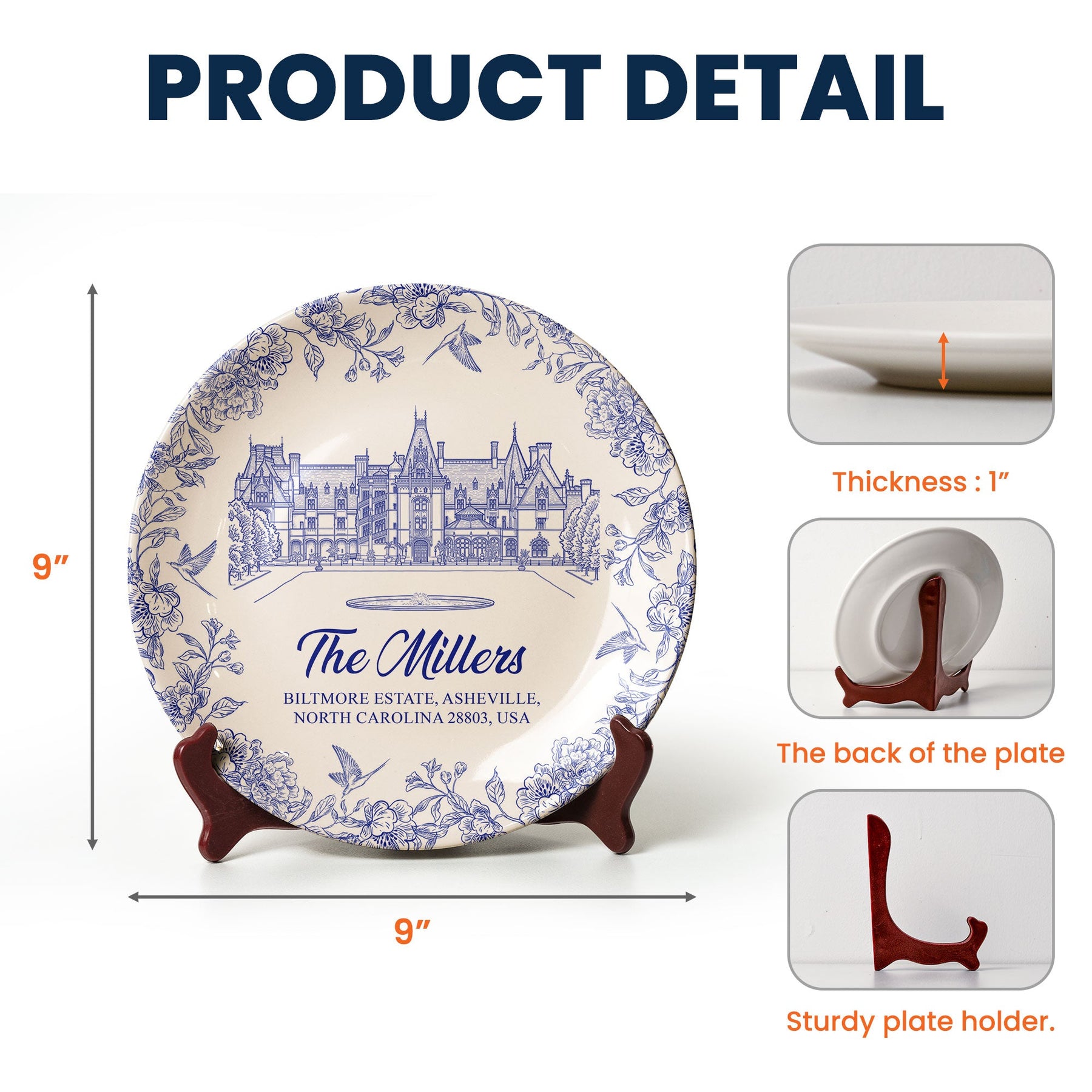Custom Wedding Venue Photo, Toile Illustrated Venue Decor - Wedding Gifts For Couples - Personalized Ceramic Plate