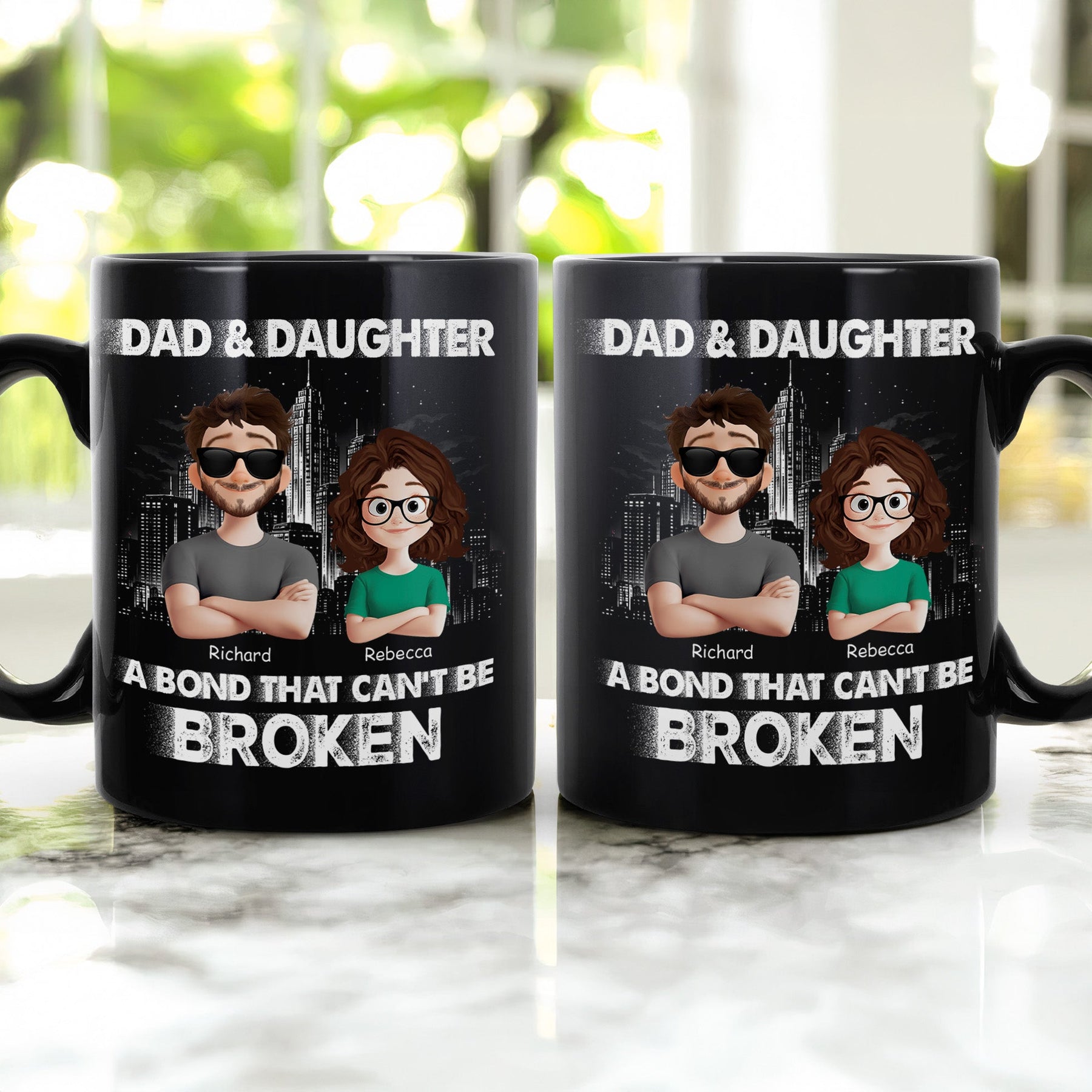 Dad And Daughters, Sons - A Bond That Can't Be Broken - Personalized Mug