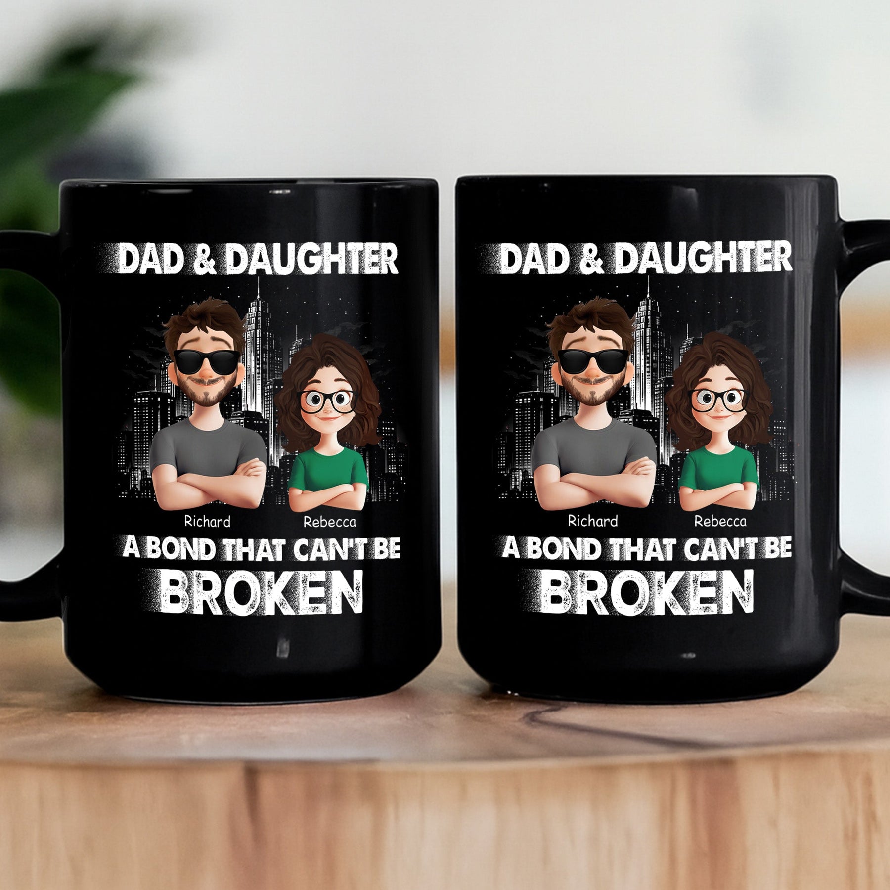 Dad And Daughters, Sons - A Bond That Can't Be Broken - Personalized Mug