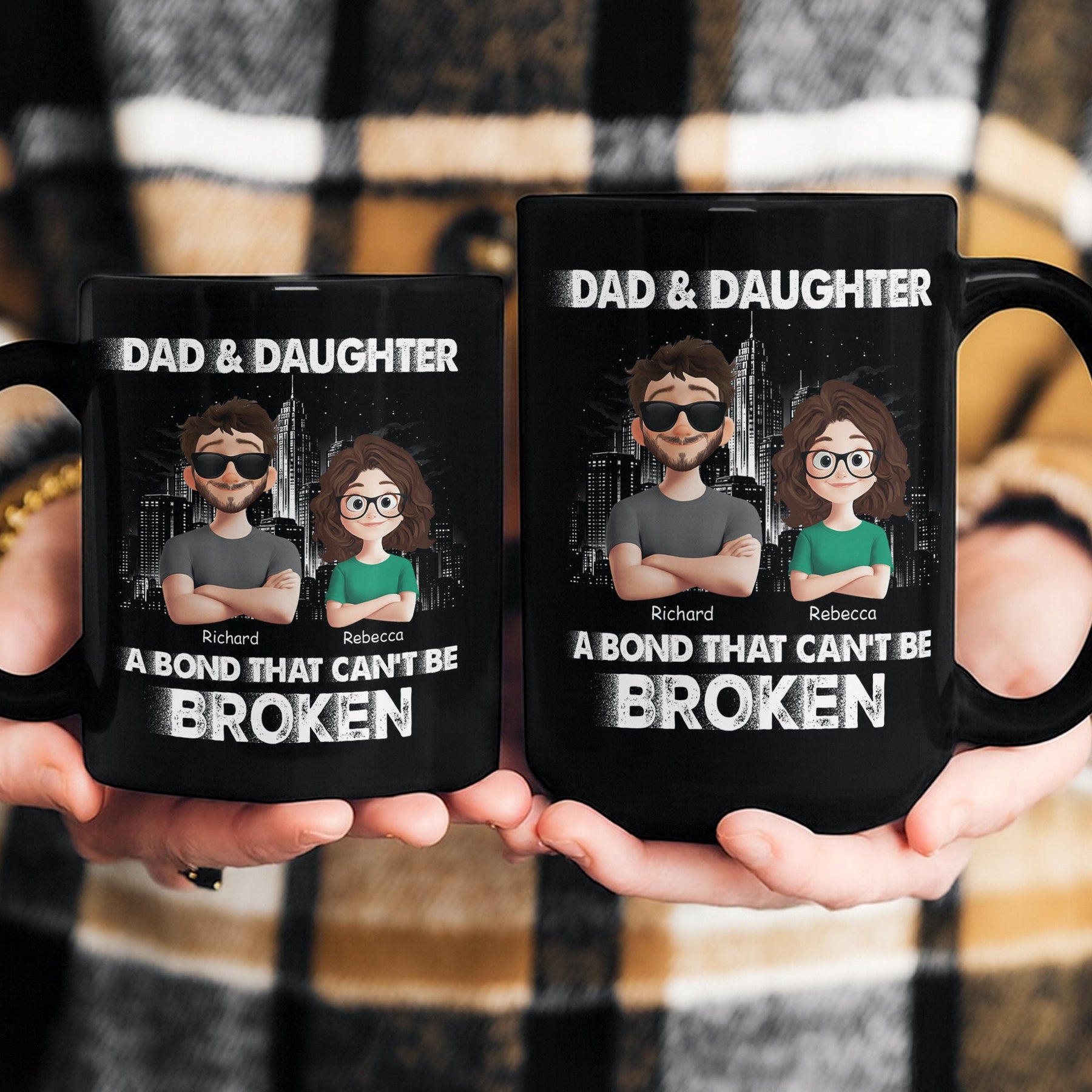 Dad And Daughters, Sons - A Bond That Can't Be Broken - Personalized Mug
