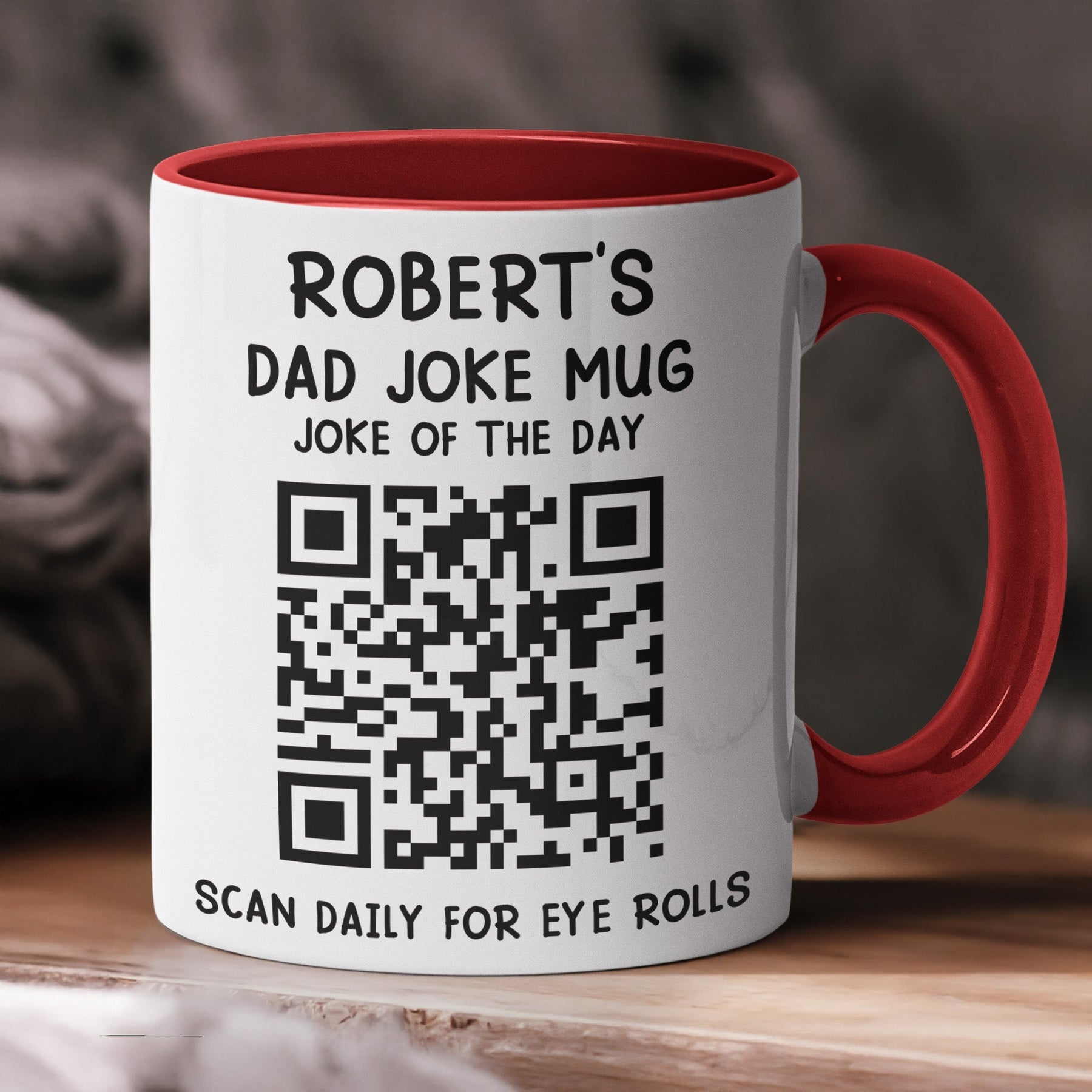 Dad Joke Every Day Interactive QR Funny Mug - Gifts For Dad, Coworkers, Friends Who Love Dad Jokes - Personalized Mug