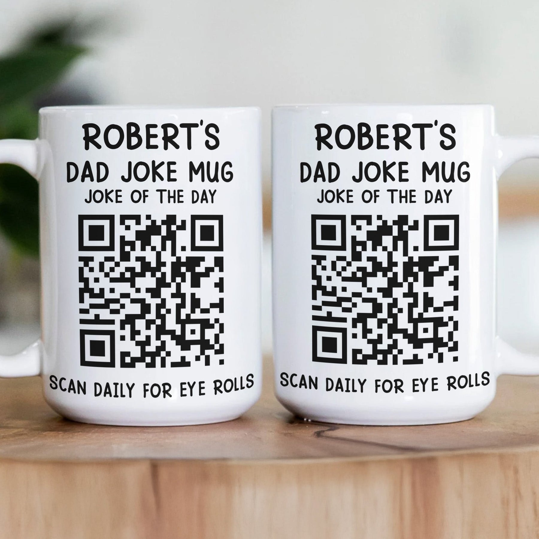 Dad Joke Every Day Interactive QR Funny Mug - Gifts For Dad, Coworkers, Friends Who Love Dad Jokes - Personalized Mug
