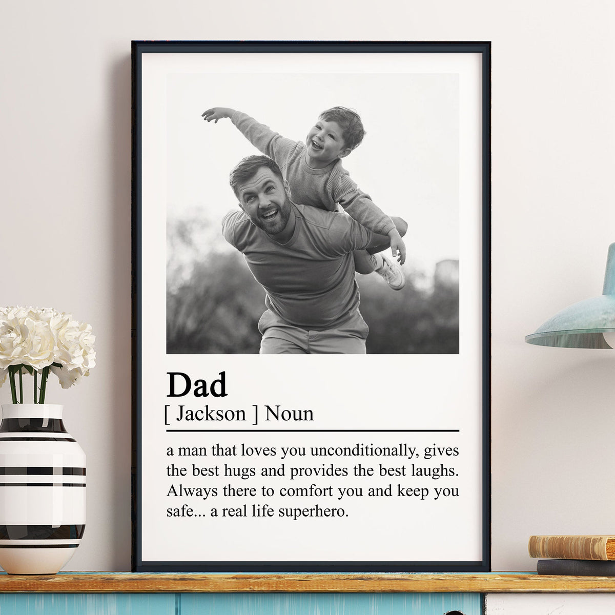 Dad Definition - Father's Day Gifts For Husband, Daddy - Personalized Photo Poster
