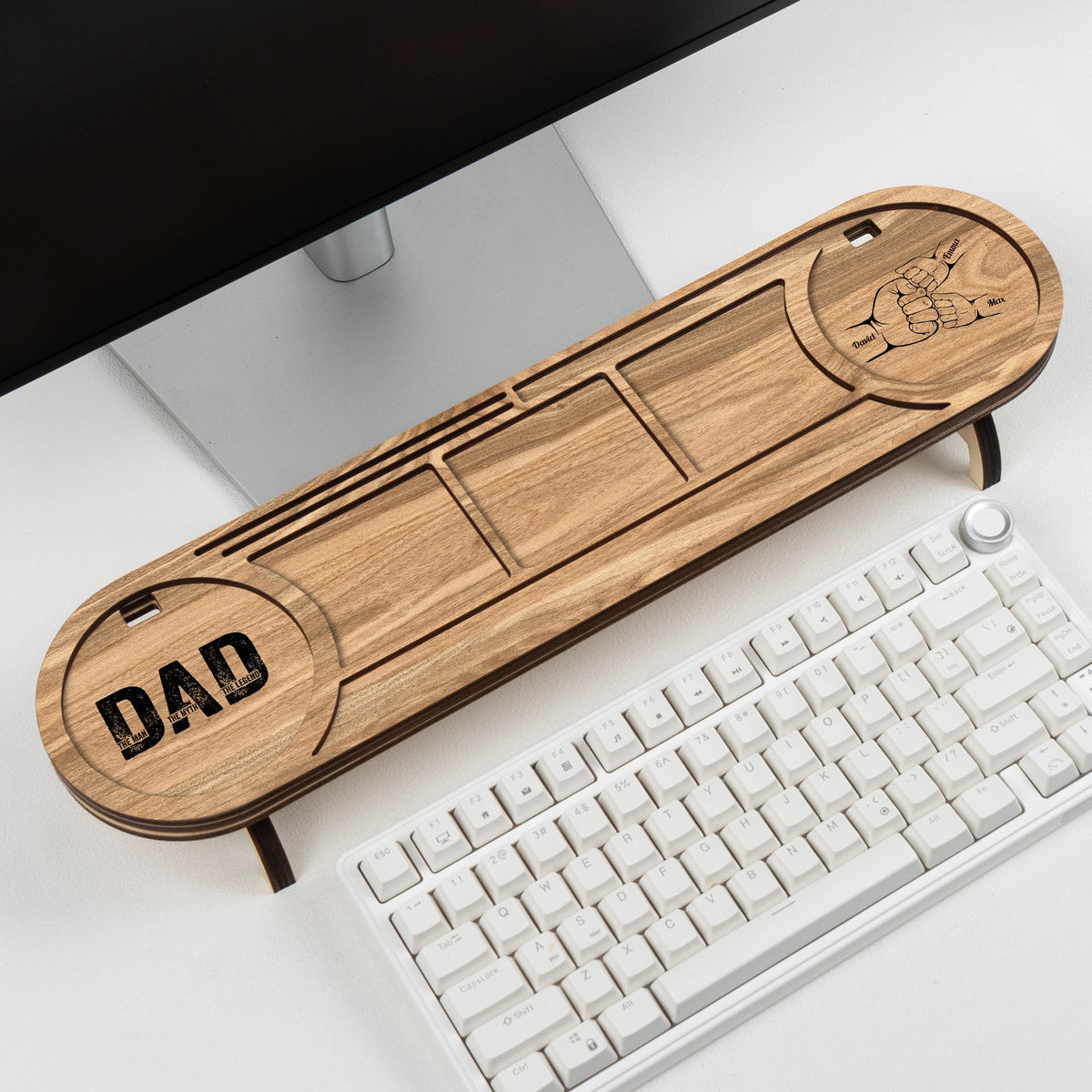 Dad The Man The Myth The Legend - Personalized Wood Desk Organizer