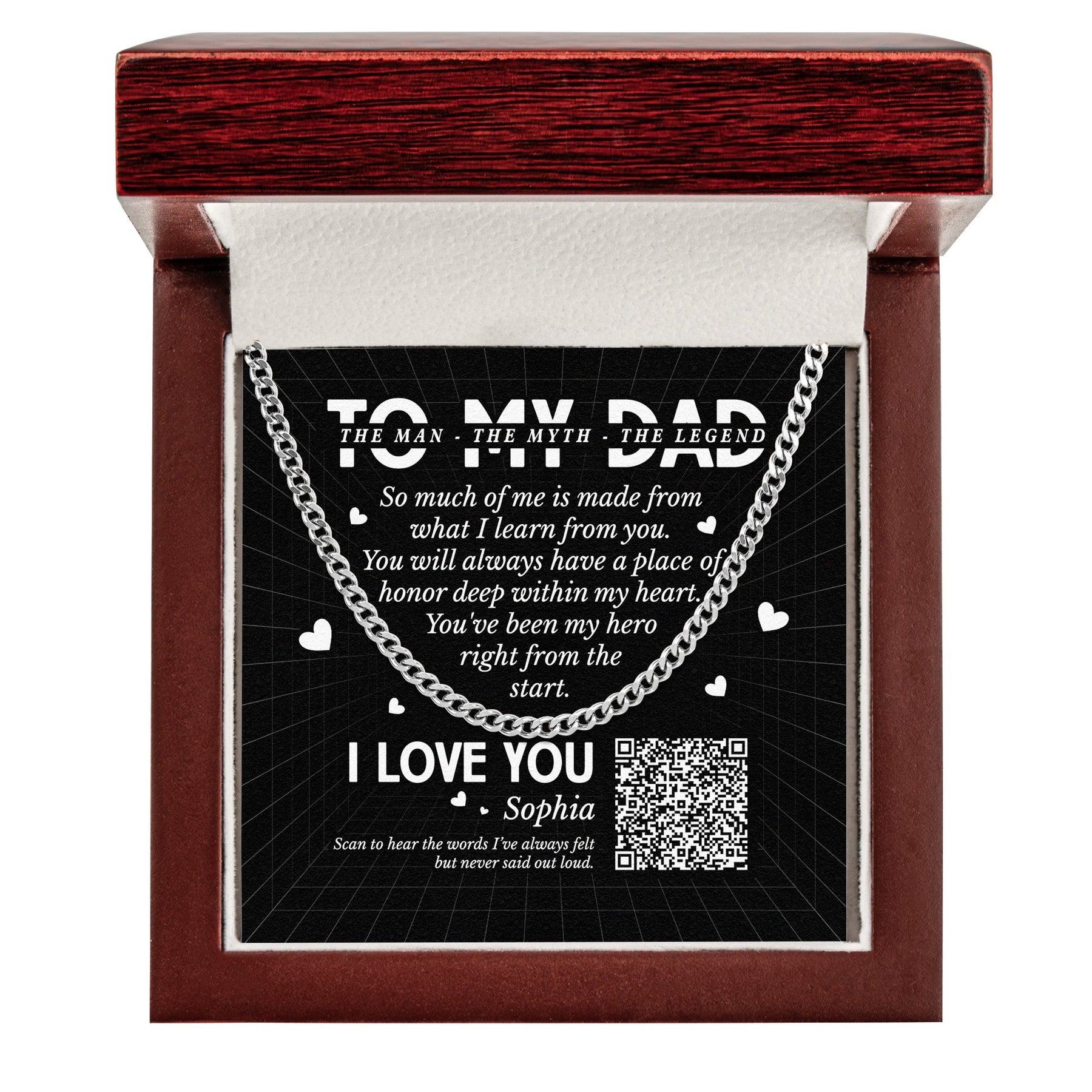 Dad's Been My Hero Right From The Start - Personalized Men's Cuban Link Chain