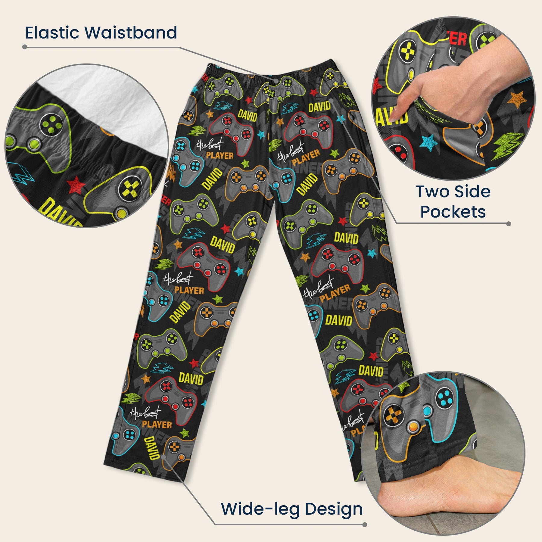 Daddy And Kid The Best Player - Personalized Sweatpants, Lounge Pants With Pockets