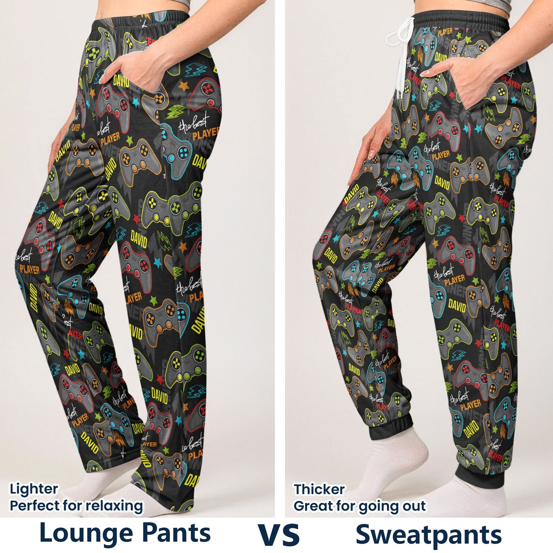 Daddy And Kid The Best Player - Personalized Sweatpants, Lounge Pants With Pockets