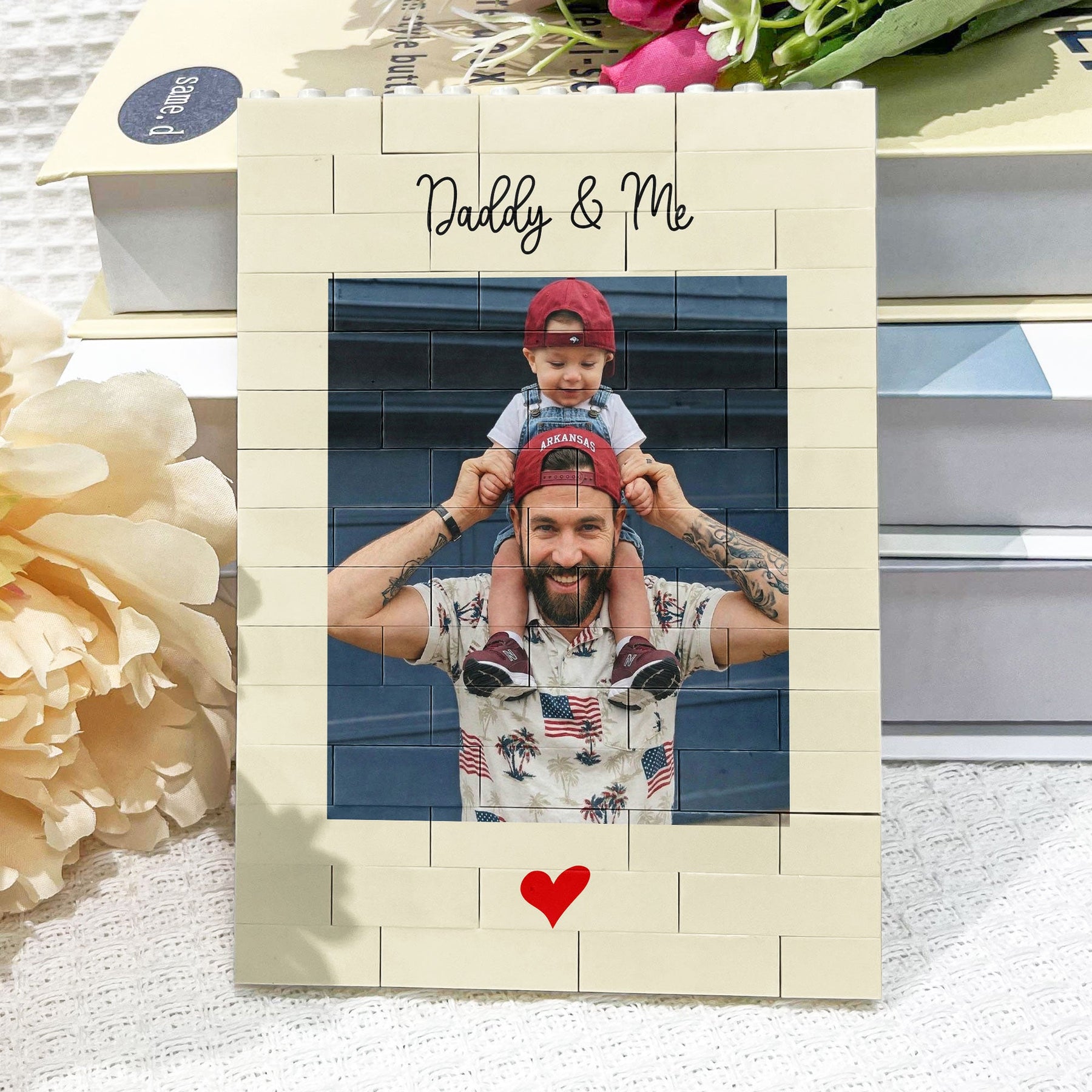 Daddy & Me Father's Day Gift For Dad, Husband - Personalized Rectangle Building Brick