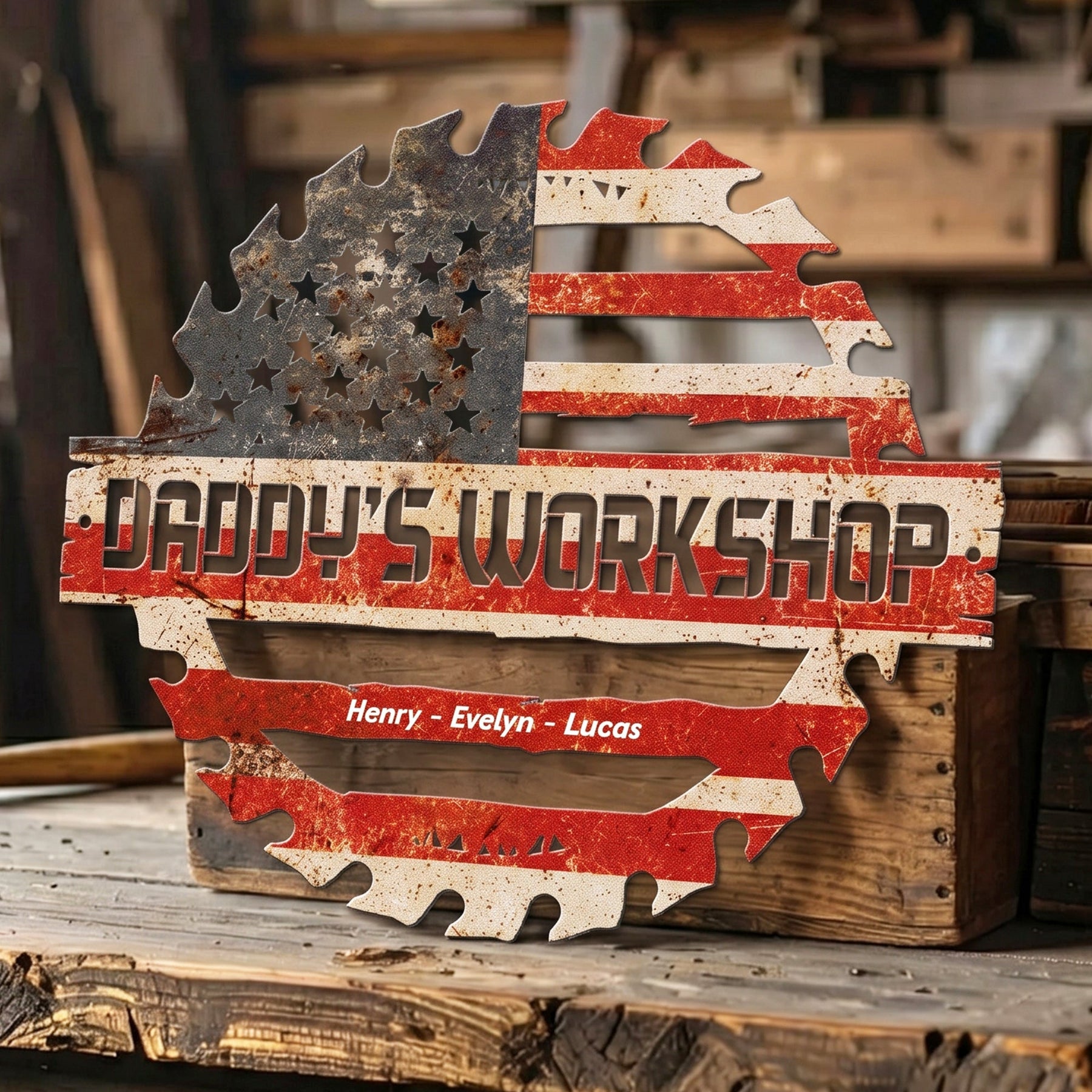 Daddy's Garage, Papa's Garage Man Cave Steel Workshop Sign Father's Day Gifts - Personalized Metal Sign