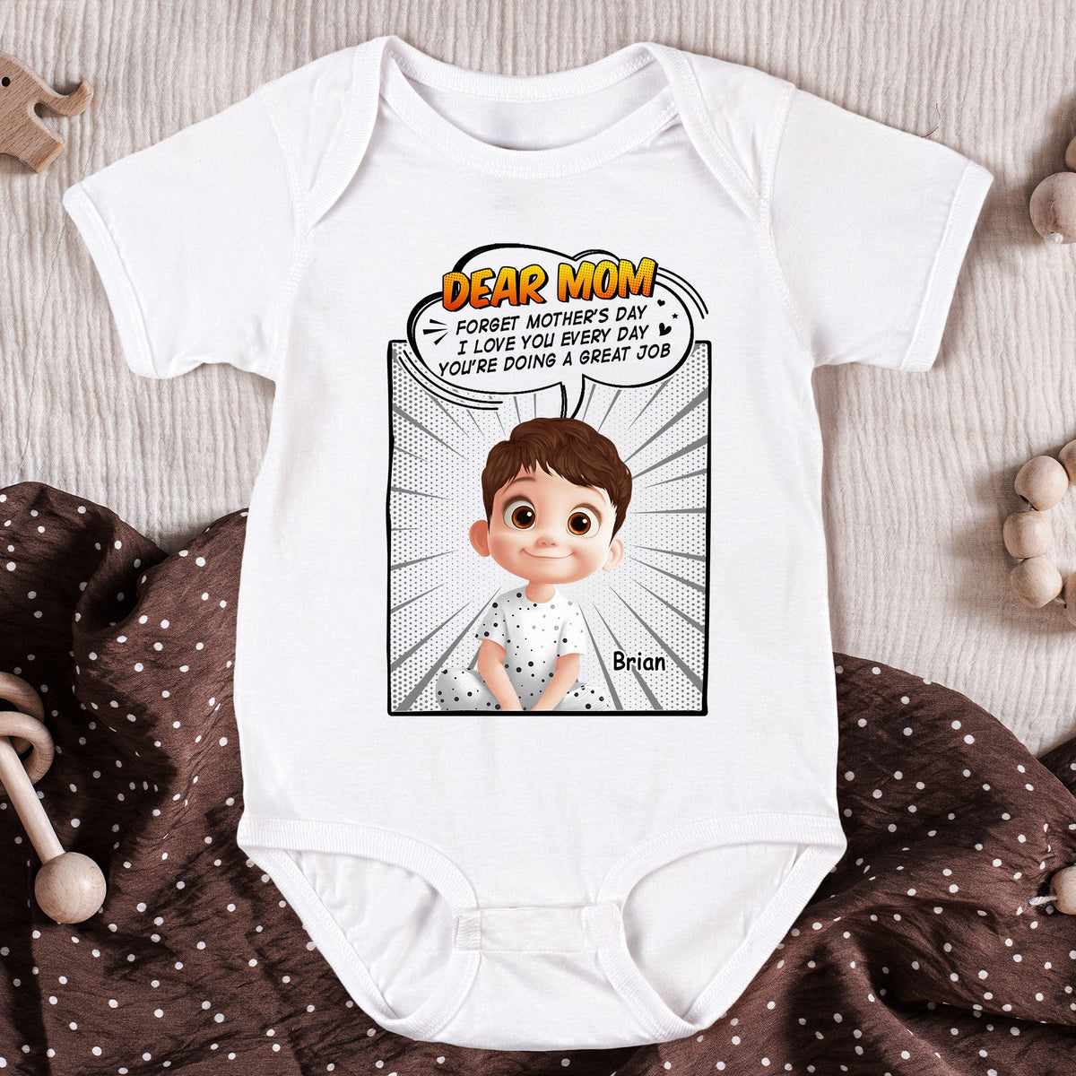 Dear Mom You're Doing A Great Job - Personalized Baby Bodysuit