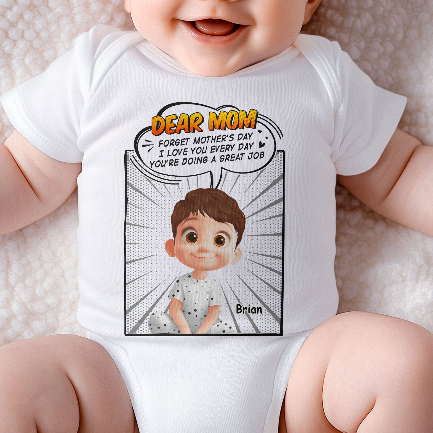 Dear Mom You're Doing A Great Job - Personalized Baby Bodysuit