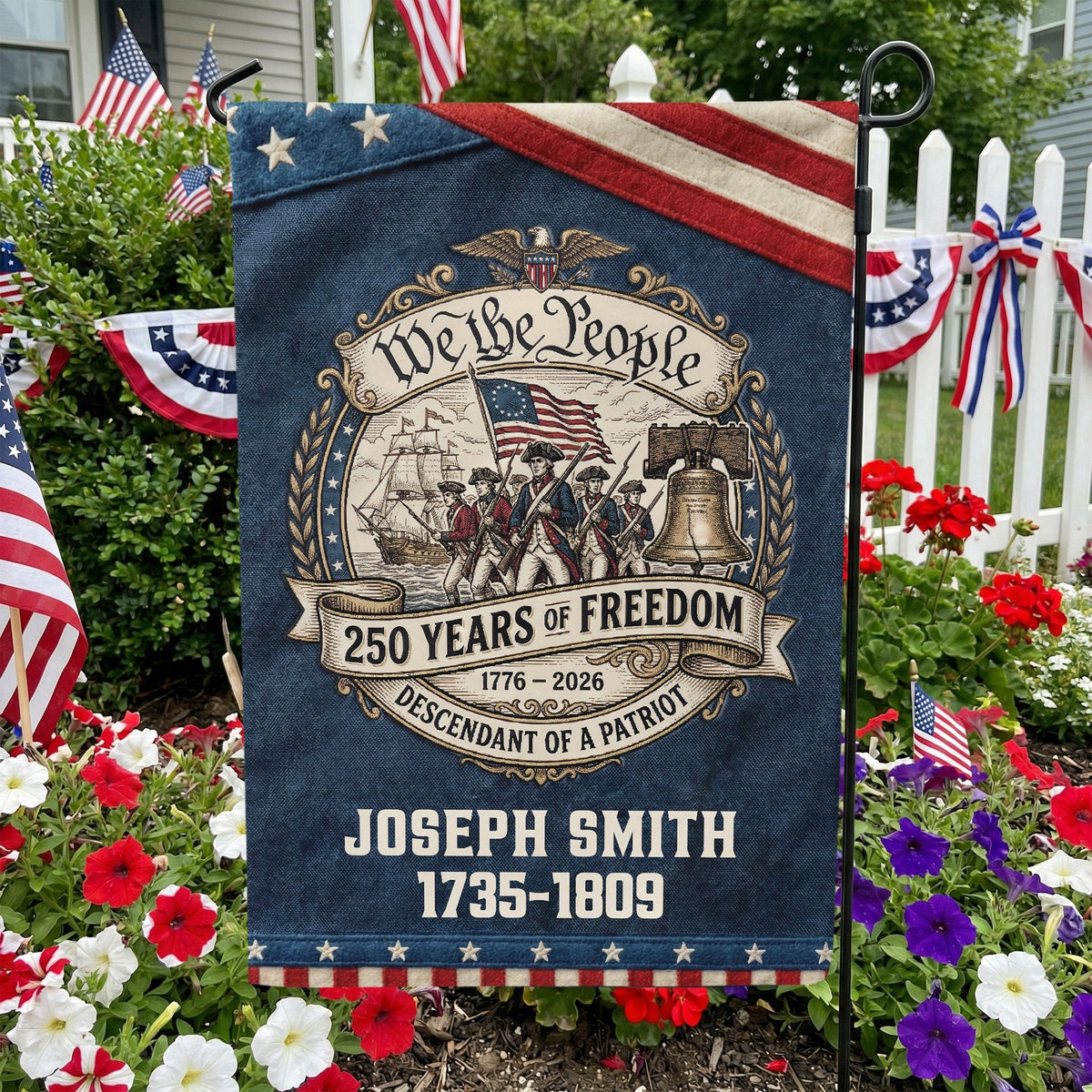 Descendant Of A Patriot Customized Ancestor - Personalized Flag