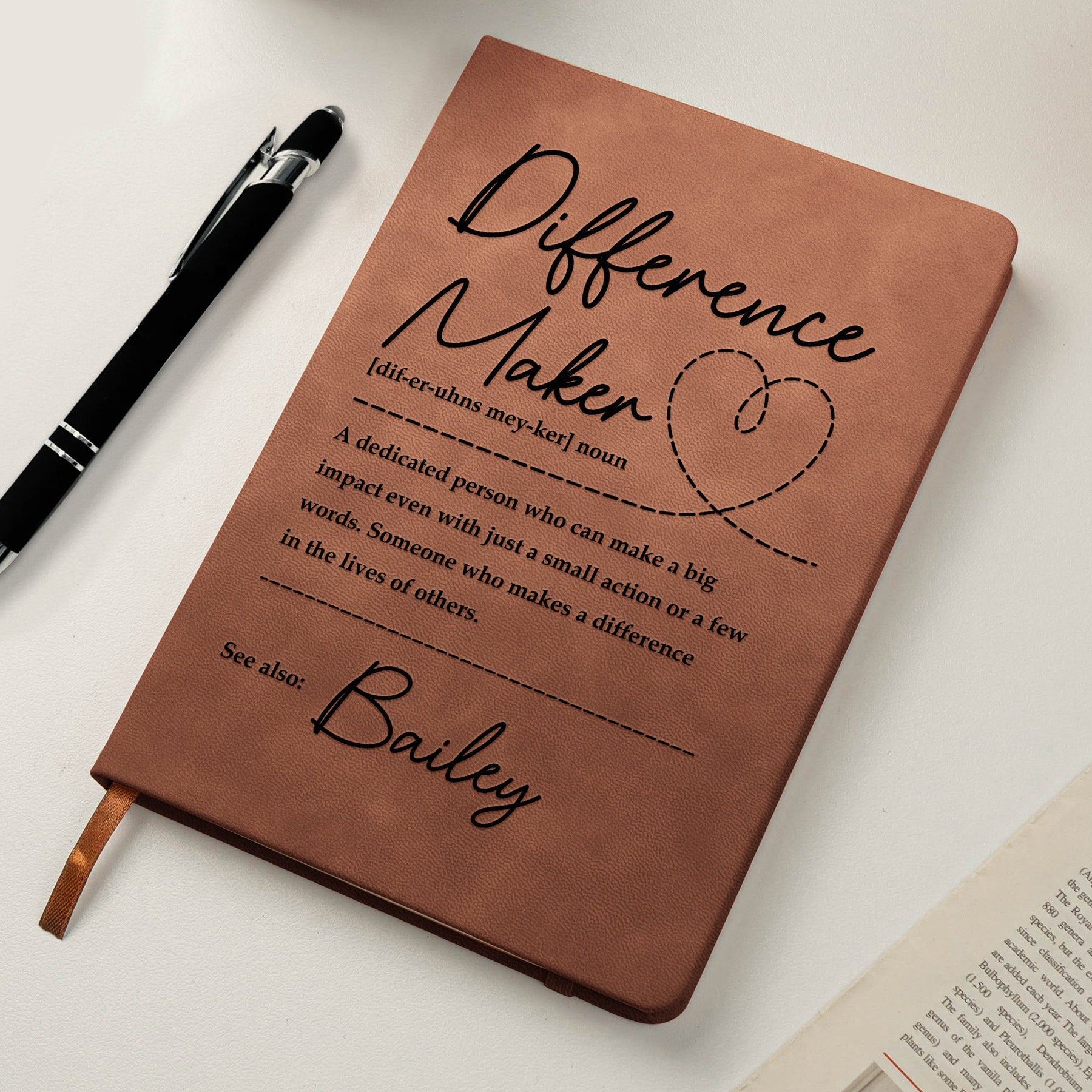Difference Maker - Personalized Leather Journal