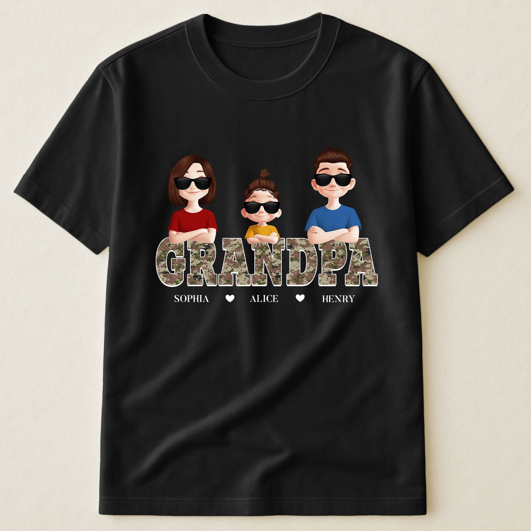 Digital Camouflage Pattern Grandpa - Personalized Shirt