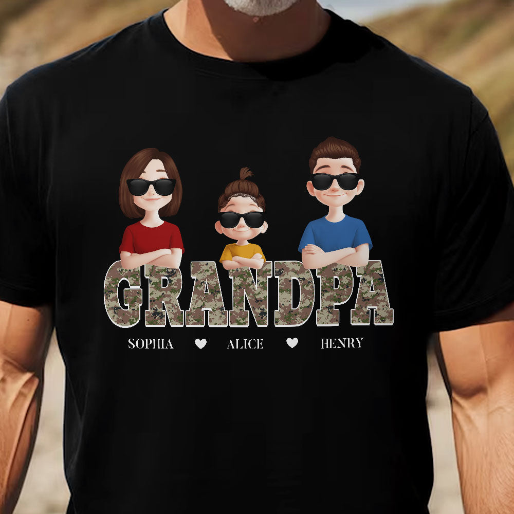 Digital Camouflage Pattern Grandpa - Personalized Shirt