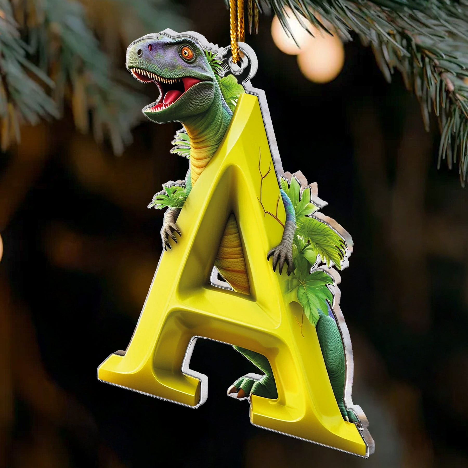 Dinosaur Alphabet - Personalized Acrylic Ornament