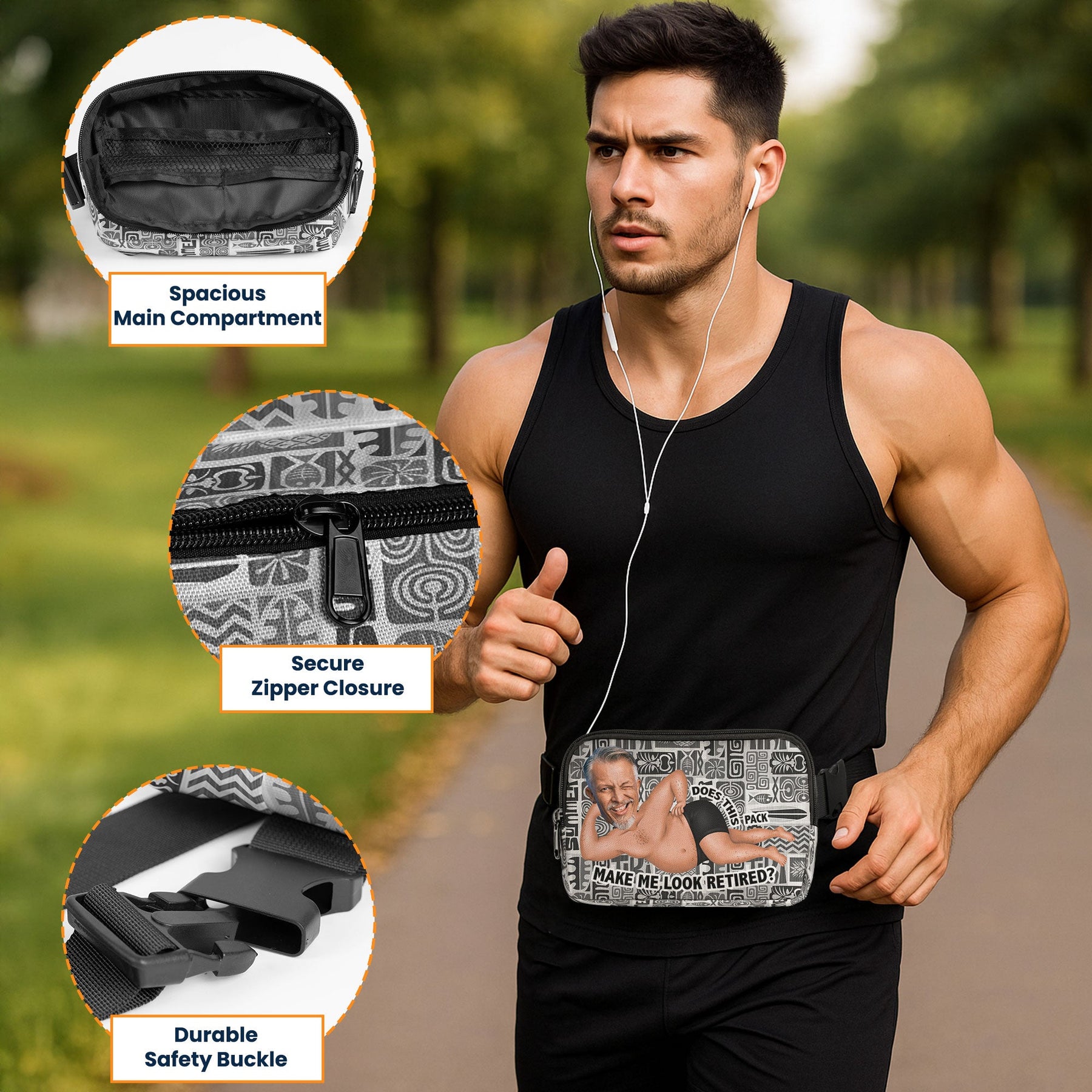 Does This Pack Make Me Look Retired? - Personalized Photo Waist Pack