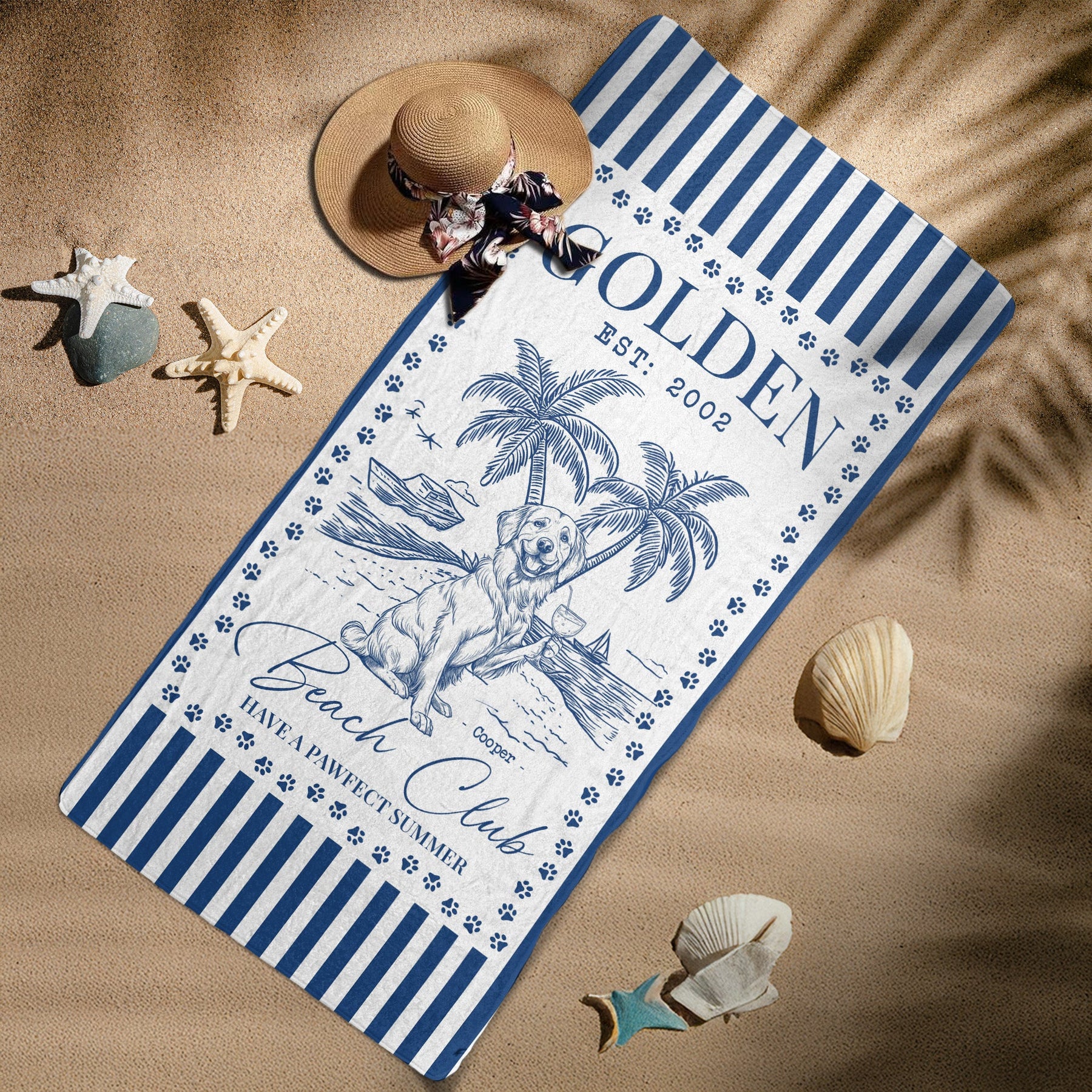 Dog Beach Club - Personalized Quick-Dry Beach Towel