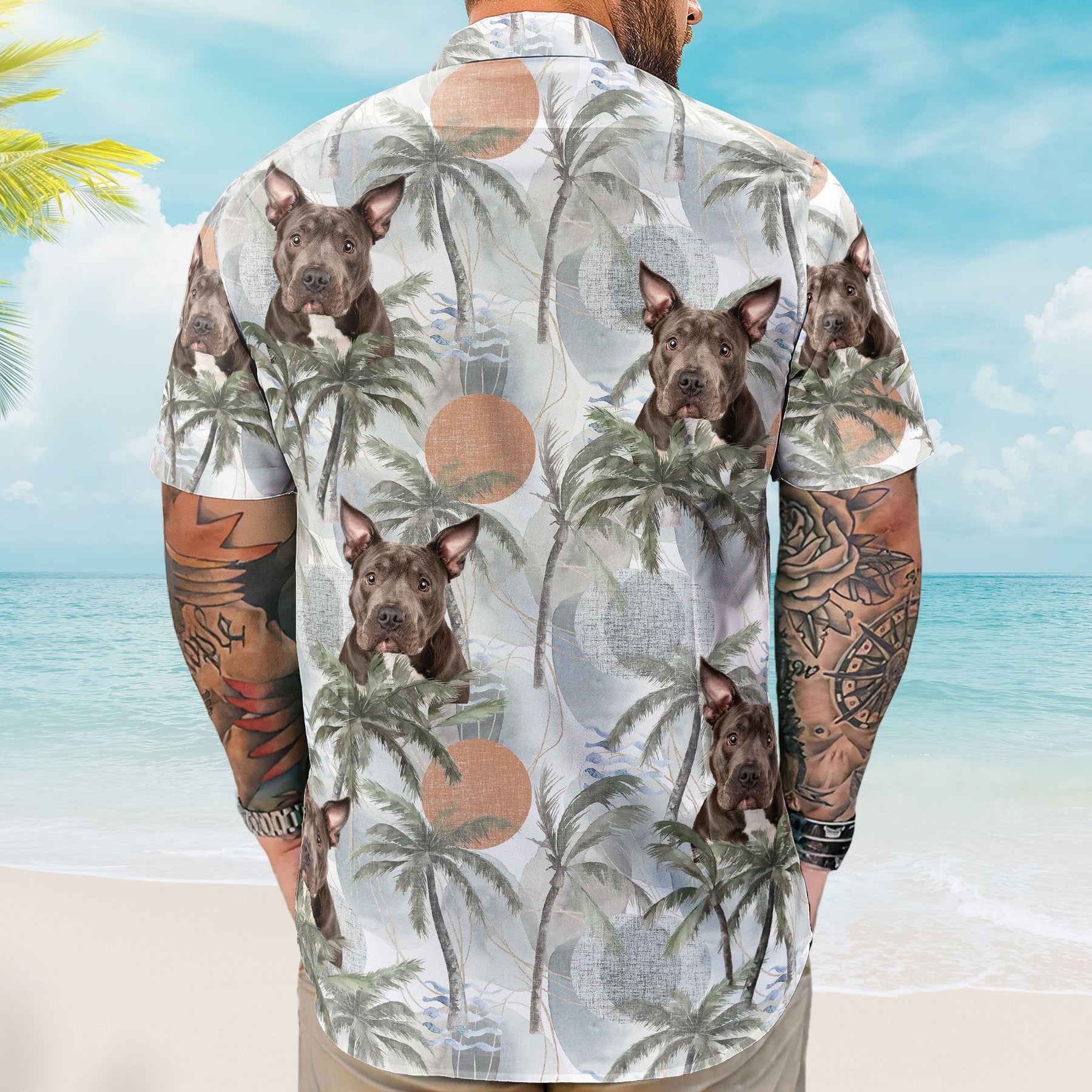 Dog Cat Tropical Style - Personalized Photo Hawaiian Shirt