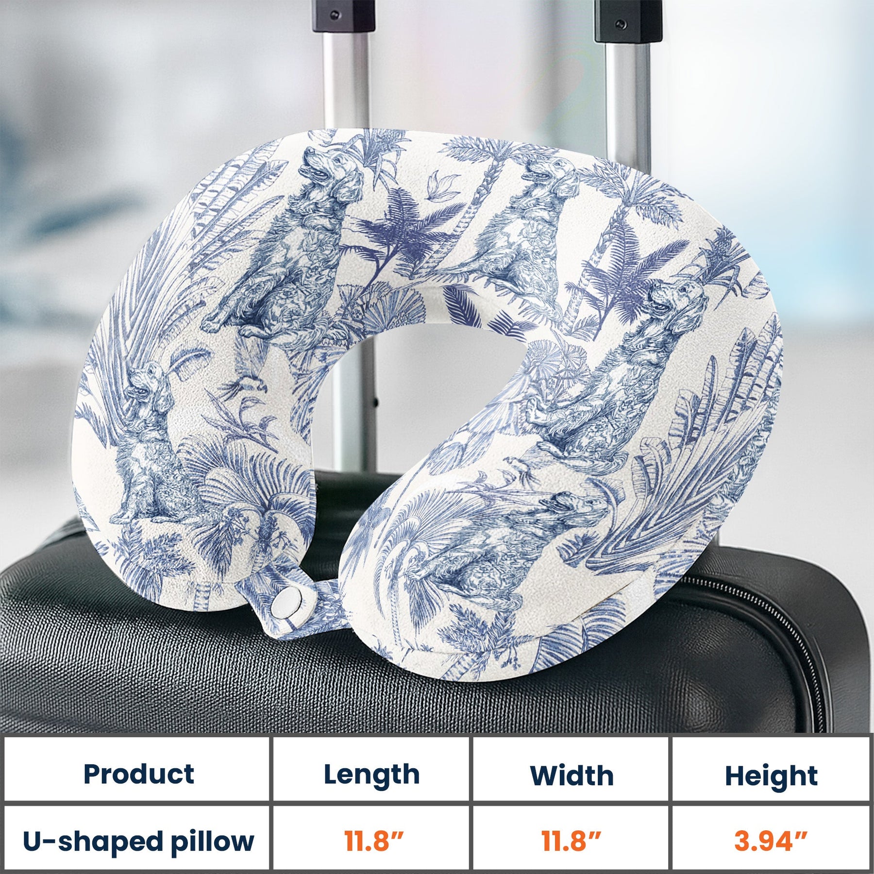 Dog Custom Breeds Toile De Jouy - Personalized U-Shaped Travel Neck Pillow