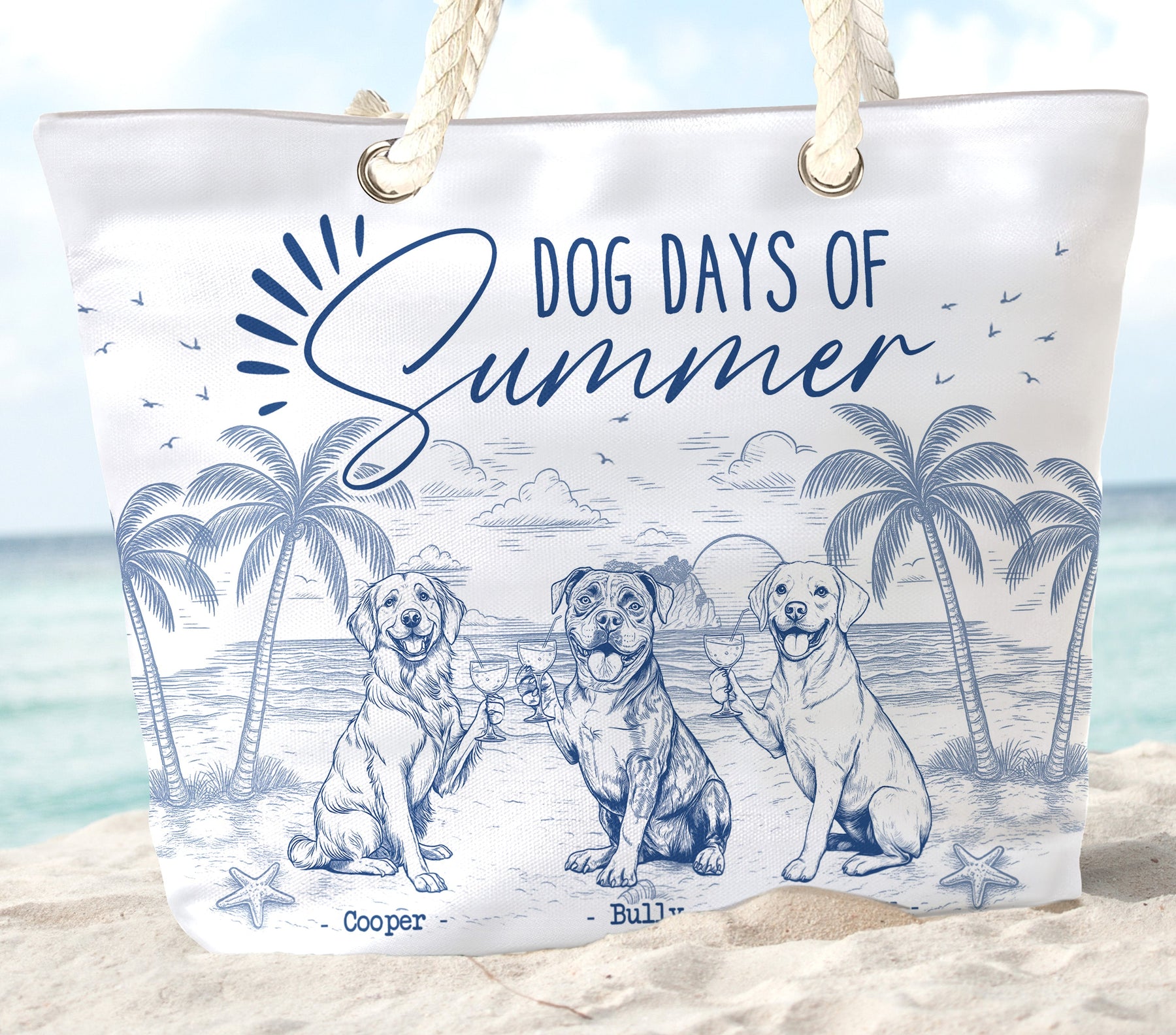 Dog Days Of Summer - Personalized Beach Bag