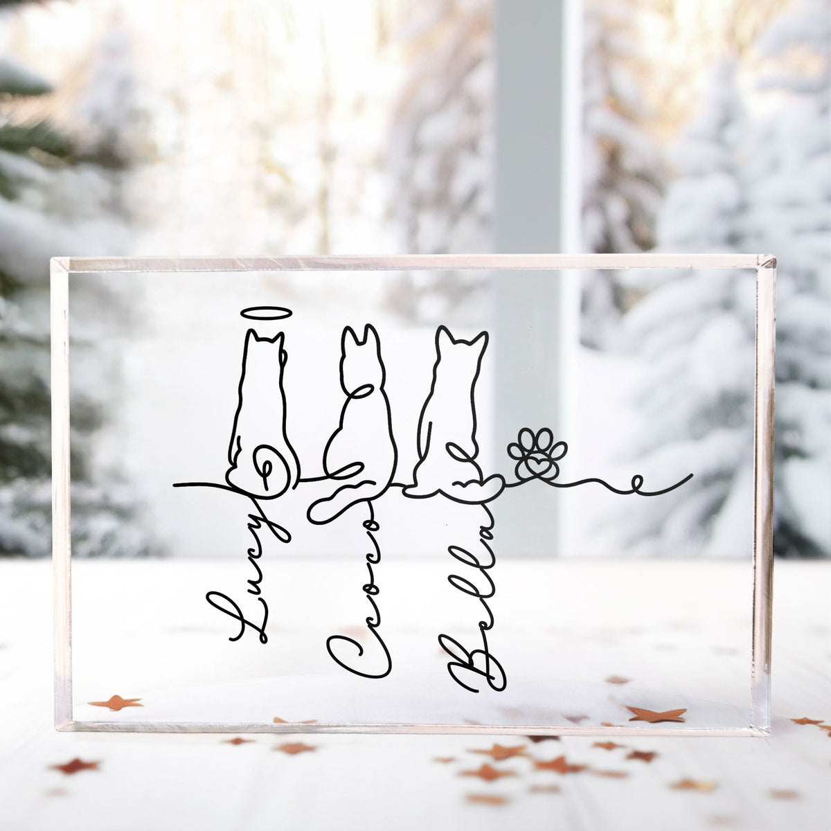 Dog Line Art Gift For Dog Lovers - Personalized Acrylic Plaque