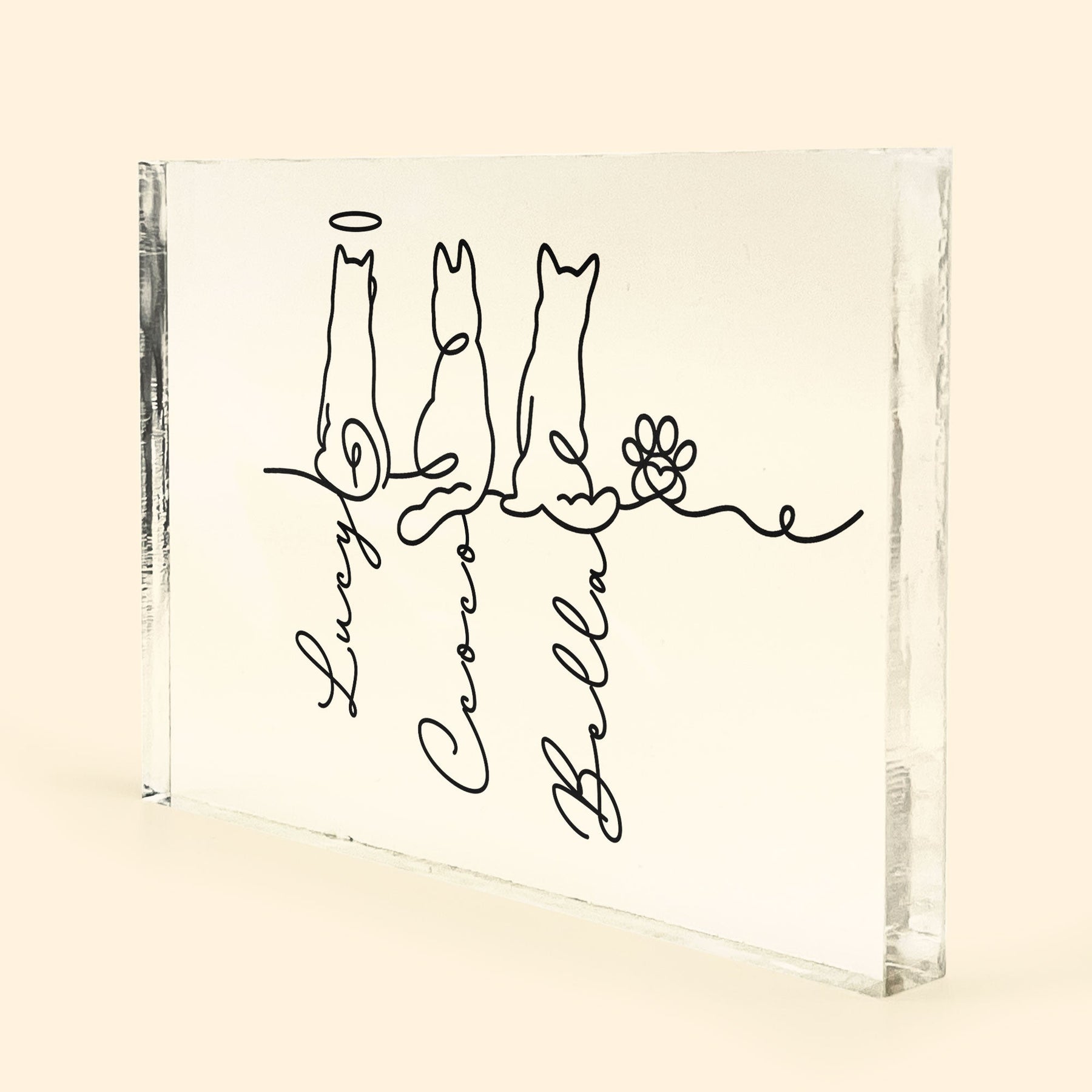 Dog Line Art Gift For Dog Lovers - Personalized Acrylic Plaque