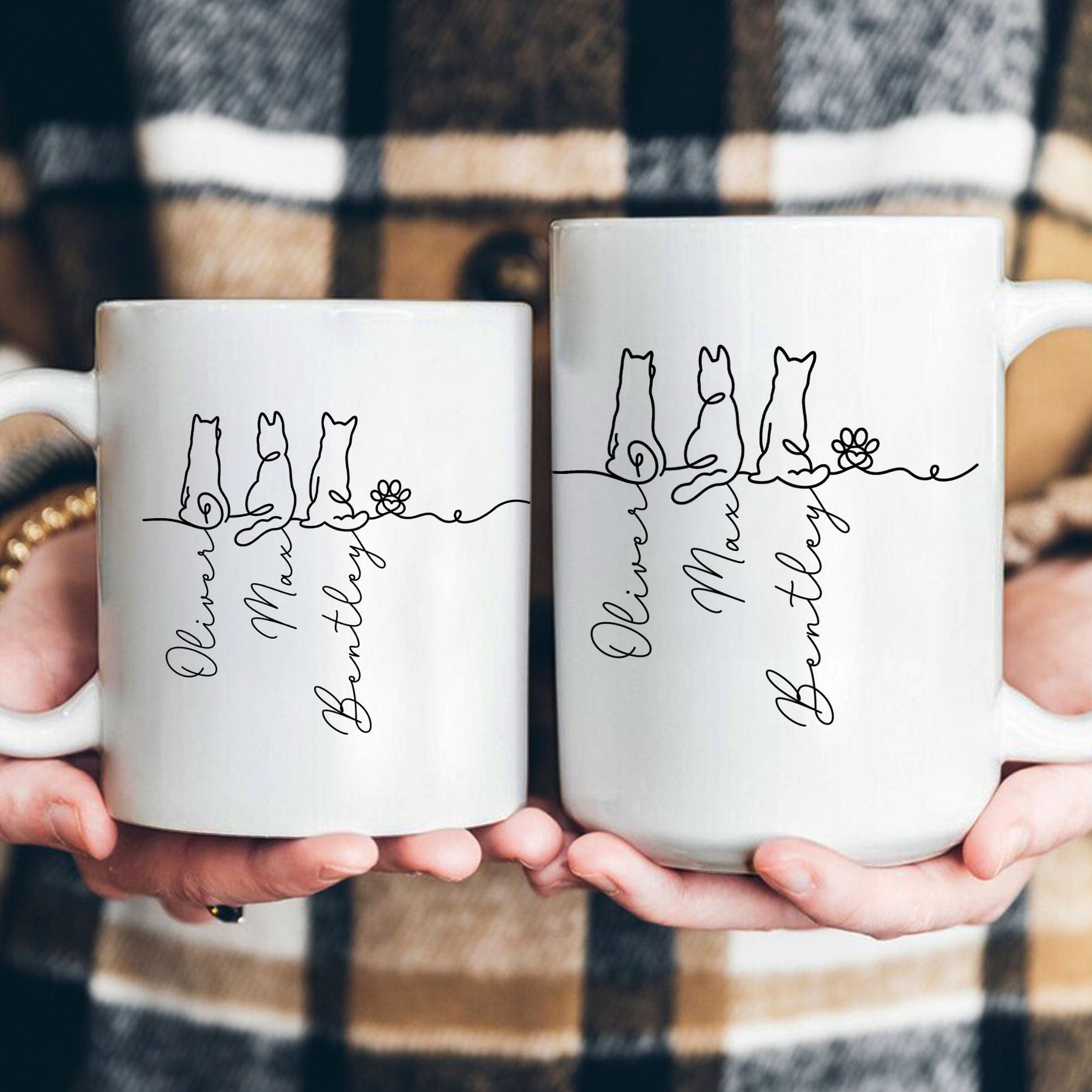 Dog Line Art Gift For Dog Lovers - Personalized Mug
