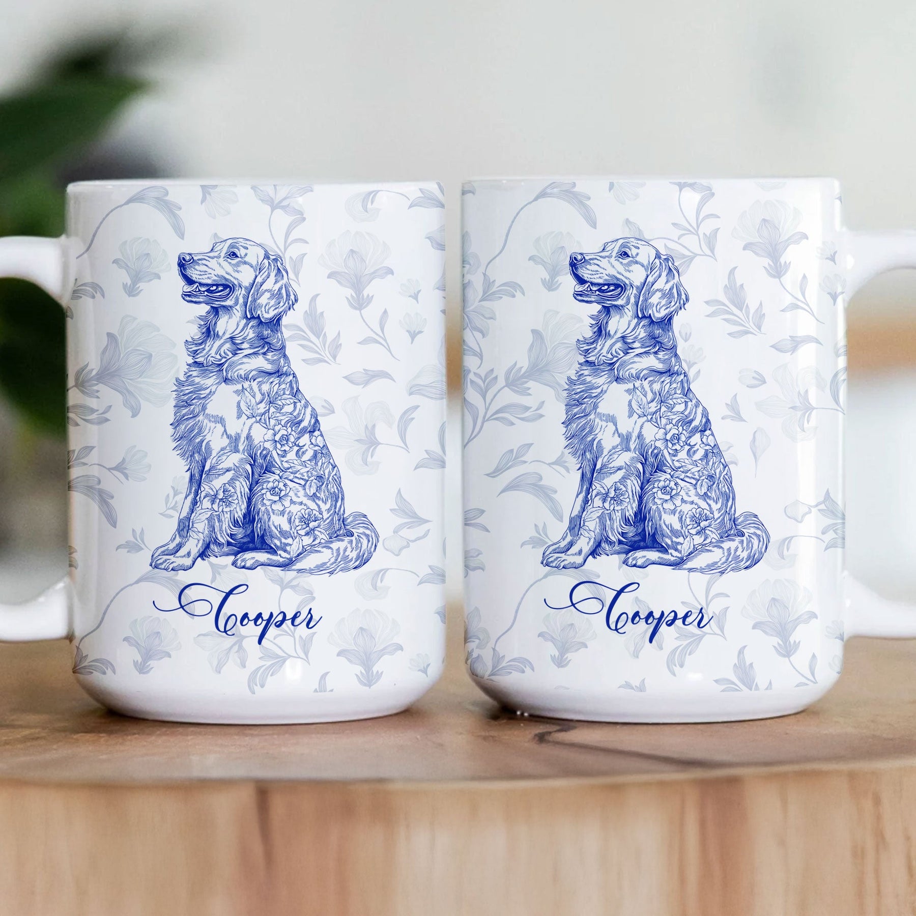 Dog Lover French Style Gift Toile De Jouy Chinoiseries - Personalized Mug