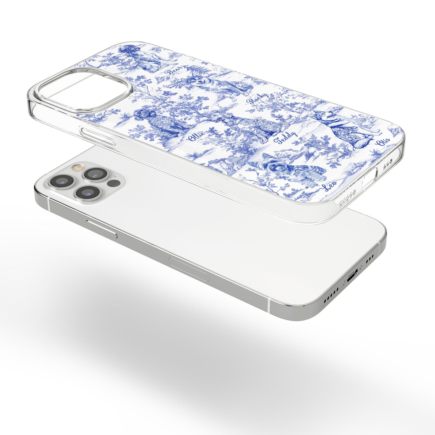 Dog Lover Gifts Toile De Jouy Dog Custom Breeds - Personalized Clear Phone Case