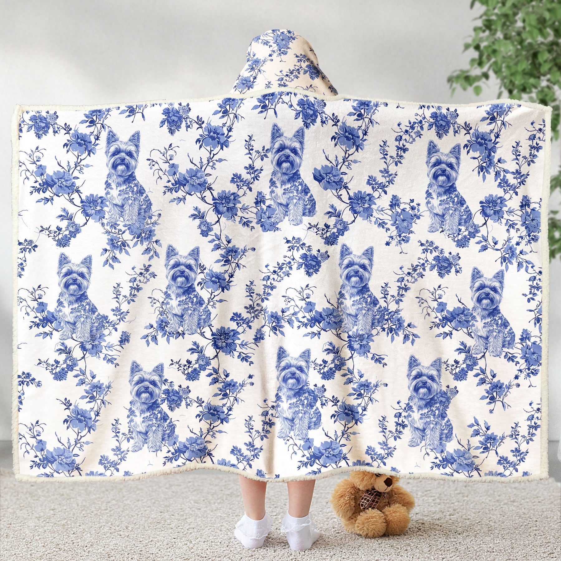 Dog Lover - Toile De Jouy Version - Personalized Wearable Blanket Hoodie
